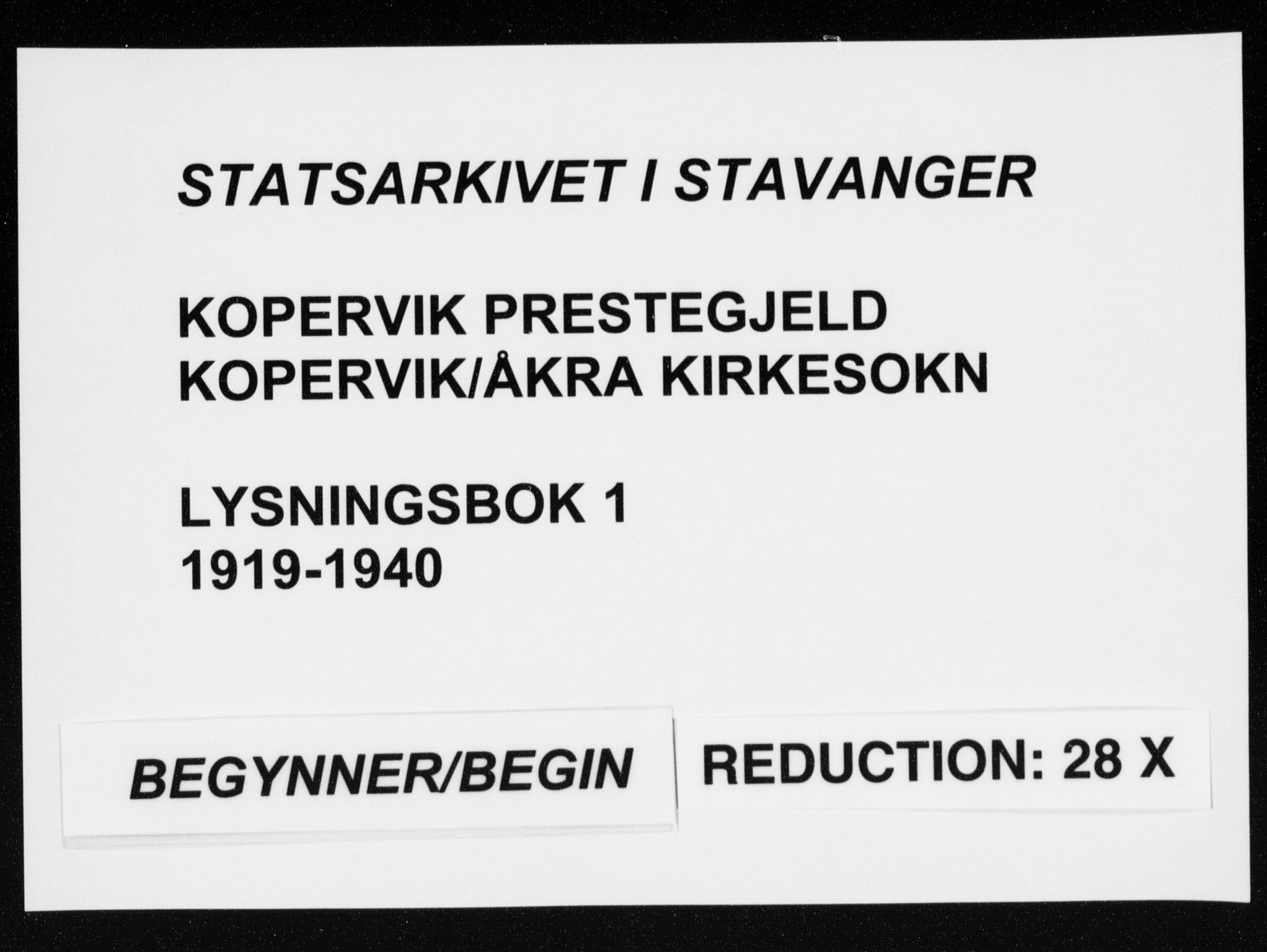 Kopervik sokneprestkontor, SAST/A-101850/I/Ie/L0001: Banns register no. 1, 1919-1940