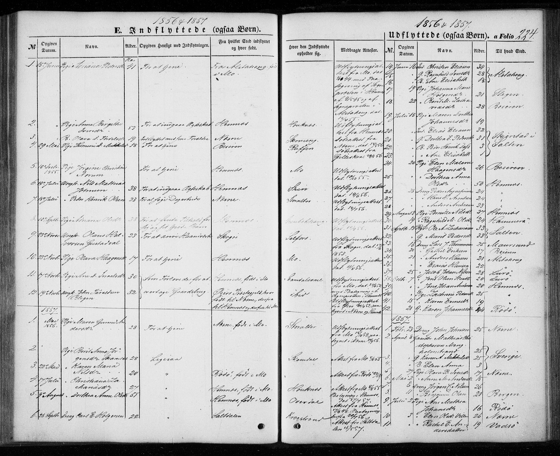 Ministerialprotokoller, klokkerbøker og fødselsregistre - Nordland, AV/SAT-A-1459/827/L0392: Parish register (official) no. 827A04, 1853-1866, p. 224