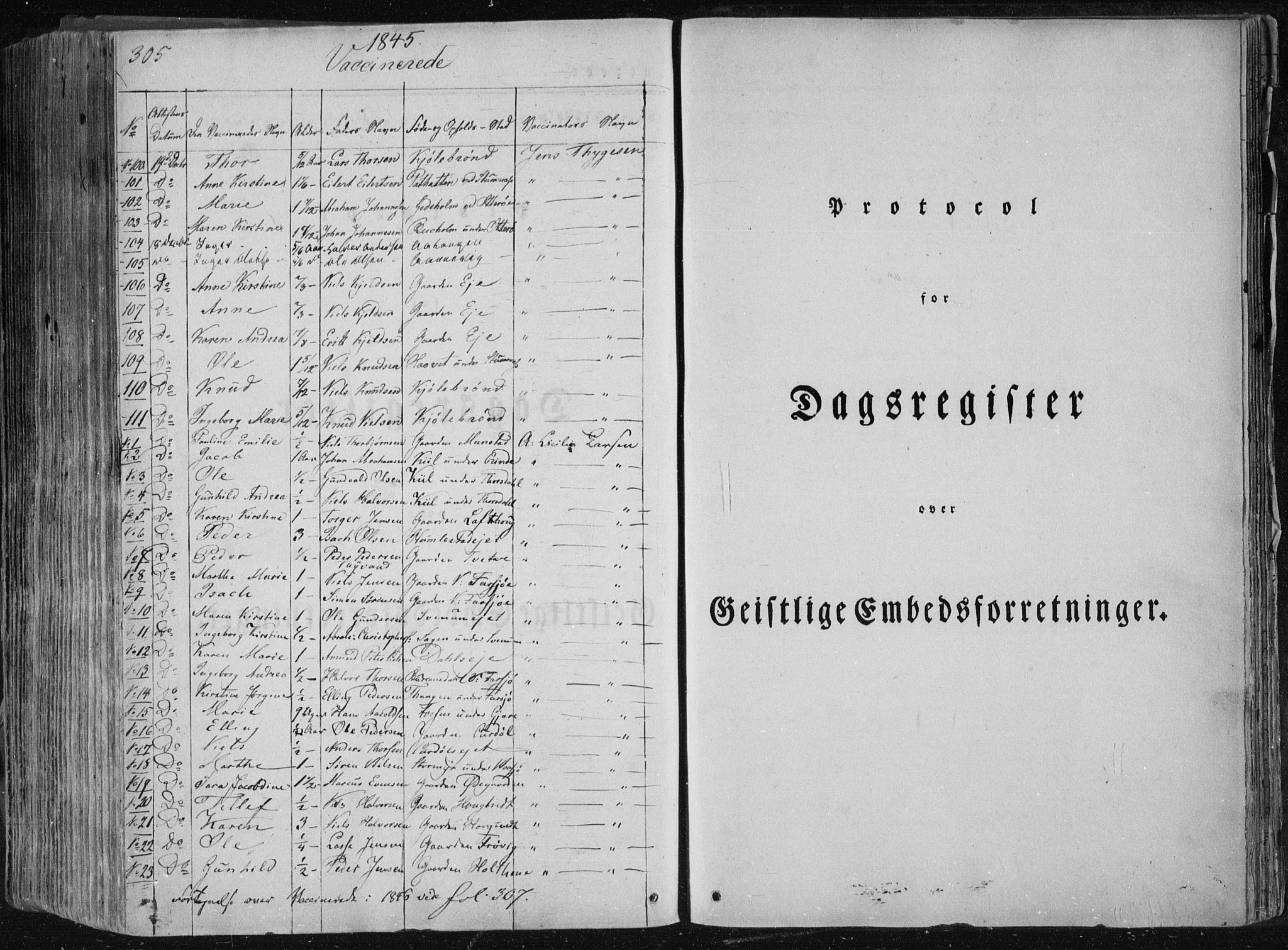 Sannidal kirkebøker, AV/SAKO-A-296/F/Fa/L0007: Parish register (official) no. 7, 1831-1854, p. 305