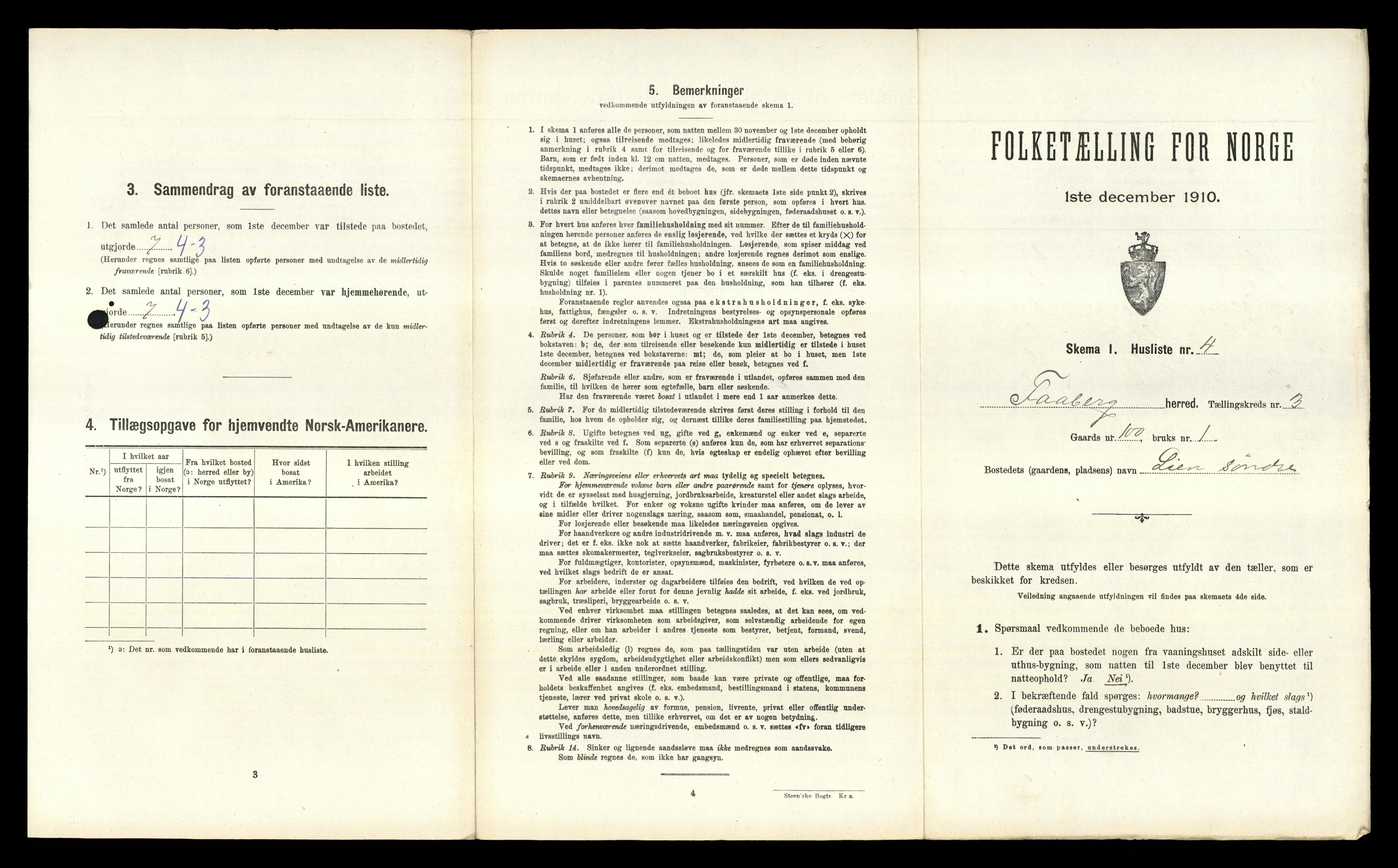 RA, 1910 census for Fåberg, 1910, p. 250