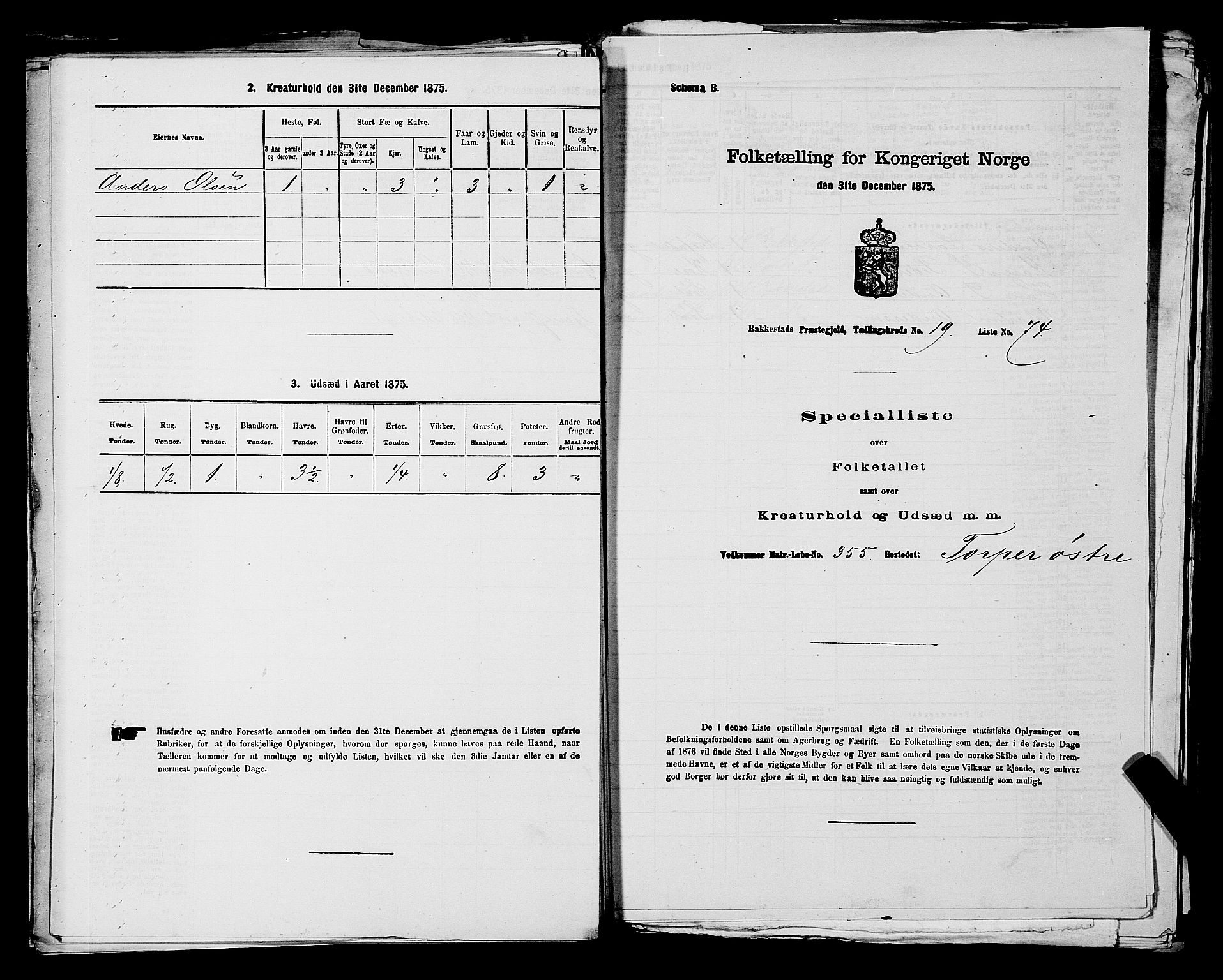 RA, 1875 census for 0128P Rakkestad, 1875, p. 2127