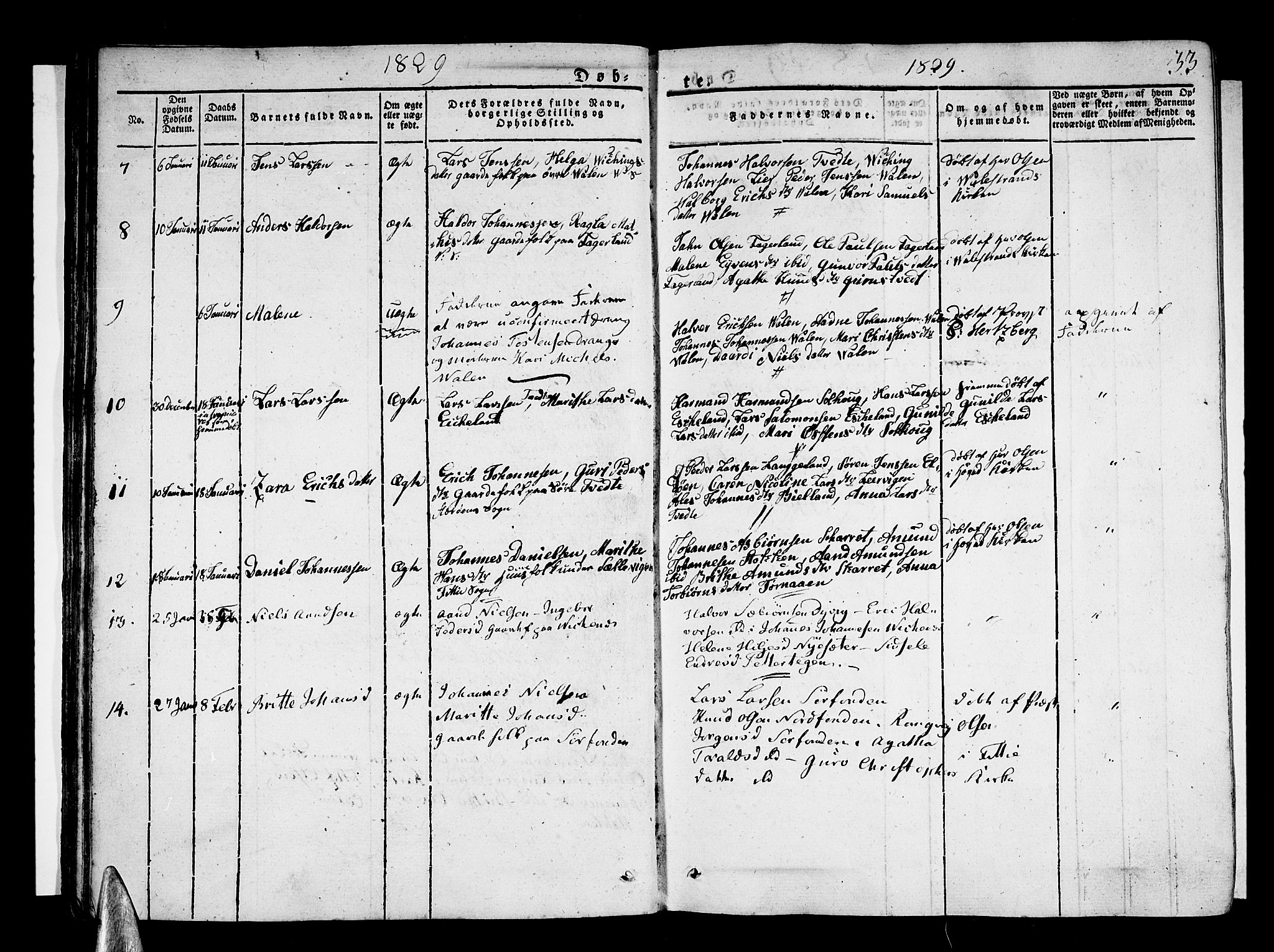 Stord sokneprestembete, SAB/A-78201/H/Haa: Parish register (official) no. A 6, 1826-1840, p. 33