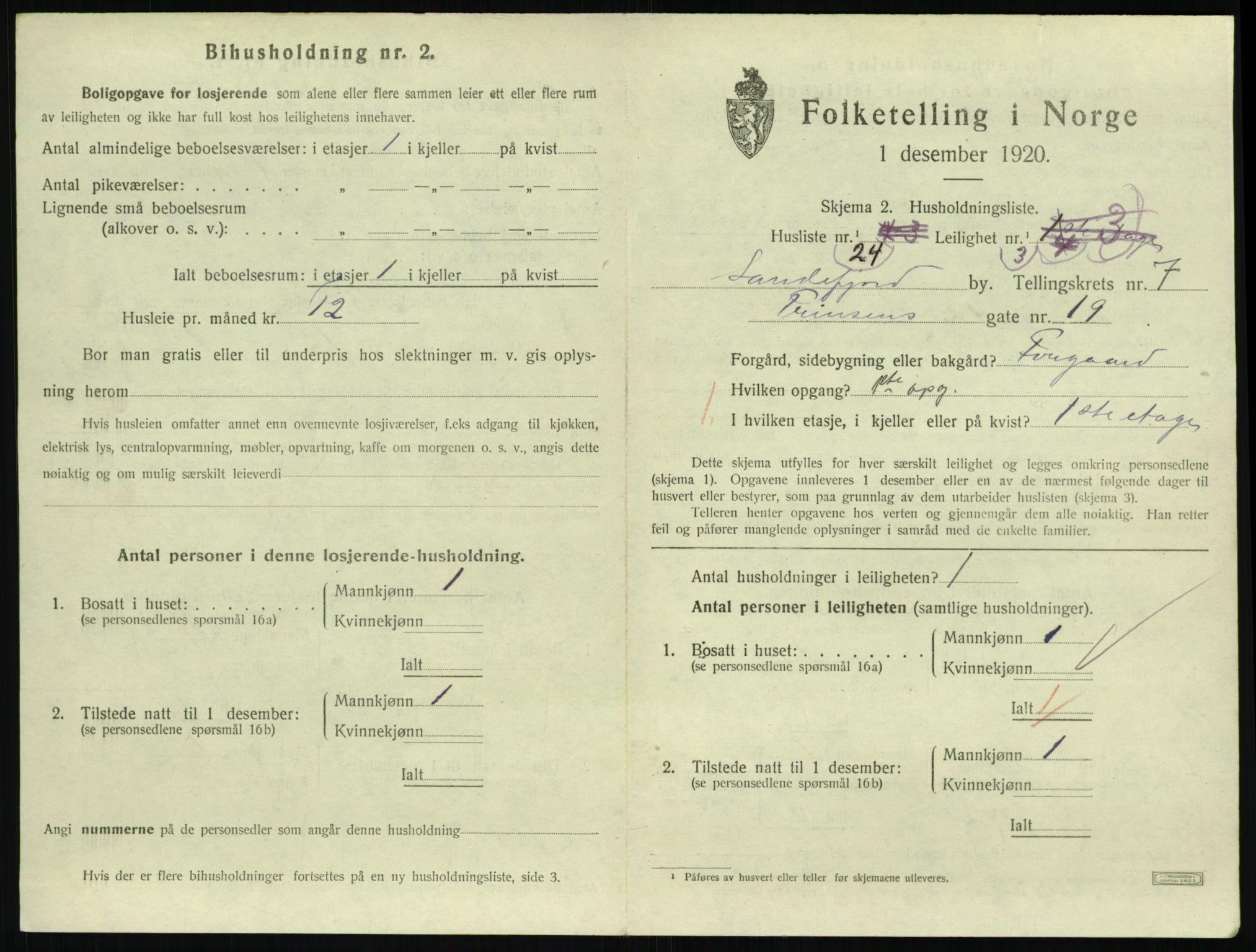 SAKO, 1920 census for Sandefjord, 1920, p. 3022