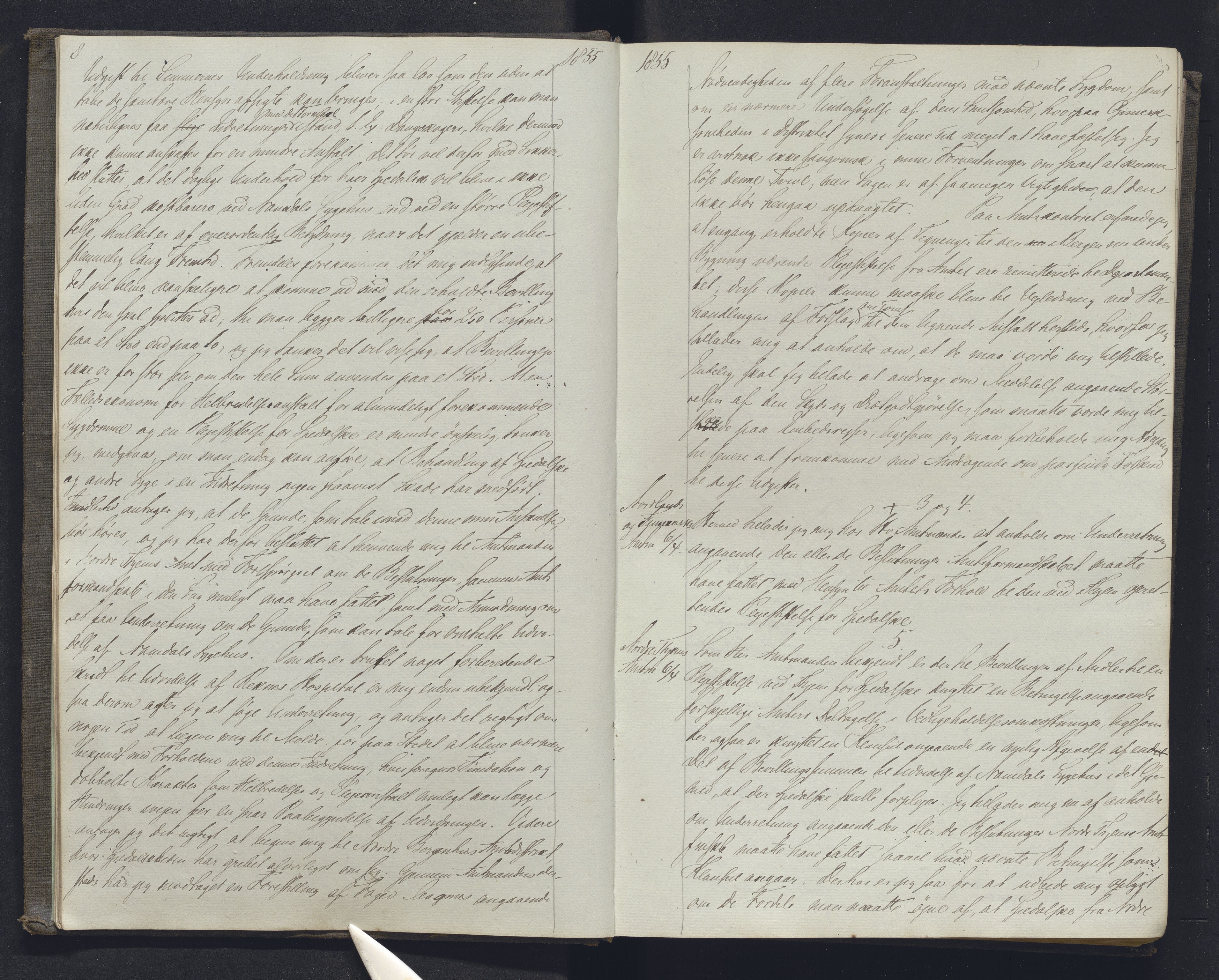 Lepraarkiver - Overlegen for den spedalske sykdom, AV/SAB-A-61001/B.b/L0001: Kopibok, 1854-1858, p. 8-9