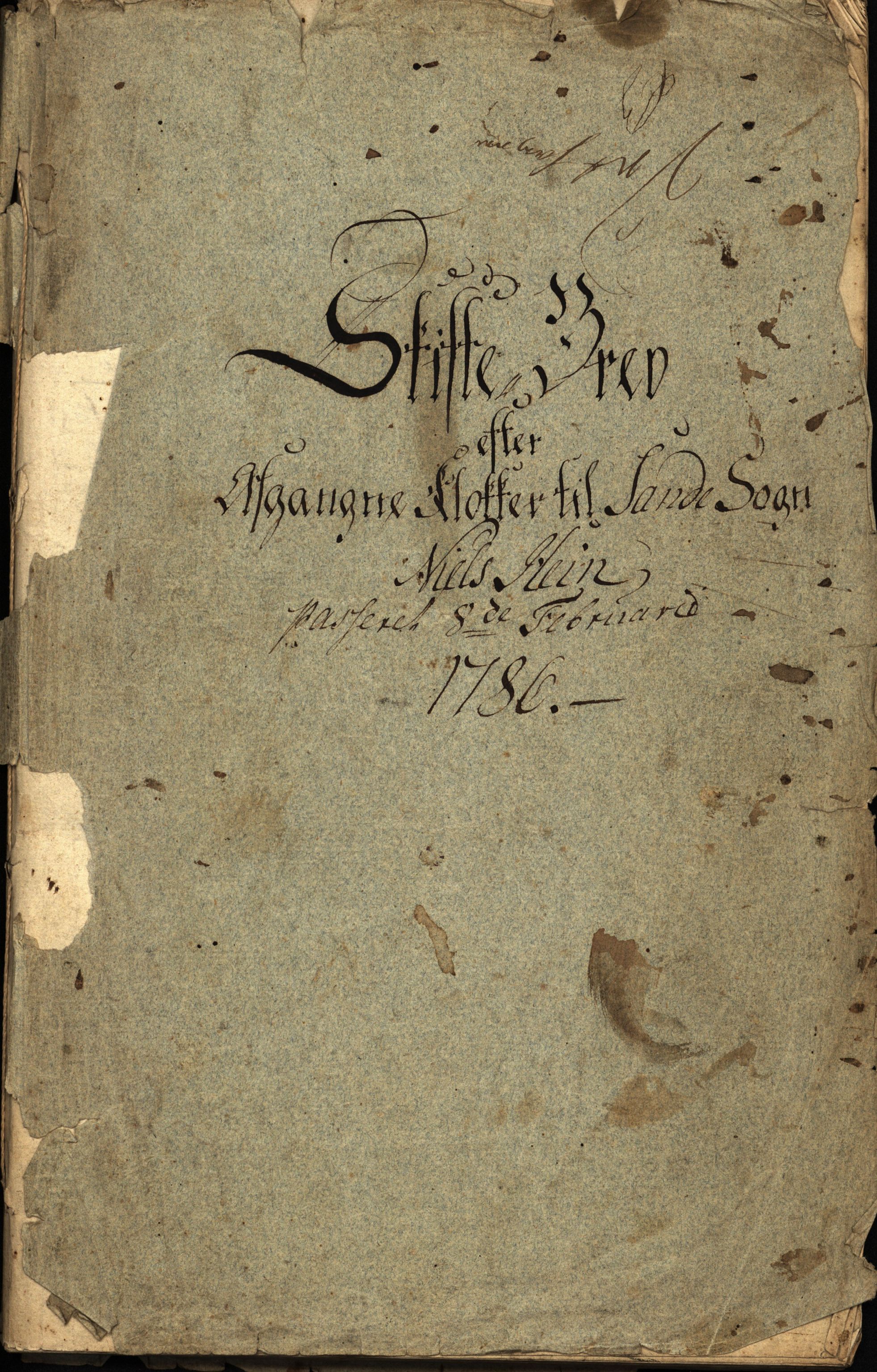 Pa 14 - Skiftesamling, Sande, VEMU/A-1016/F/L0001/0002: -- / Skifte etter Niels Hein, 1786