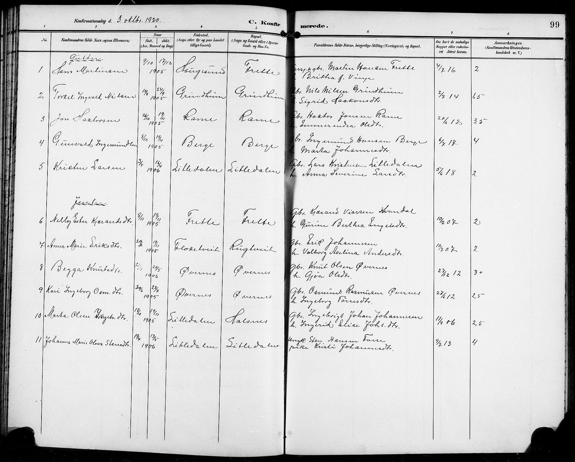 Etne sokneprestembete, SAB/A-75001/H/Hab: Parish register (copy) no. C 5, 1896-1920, p. 99