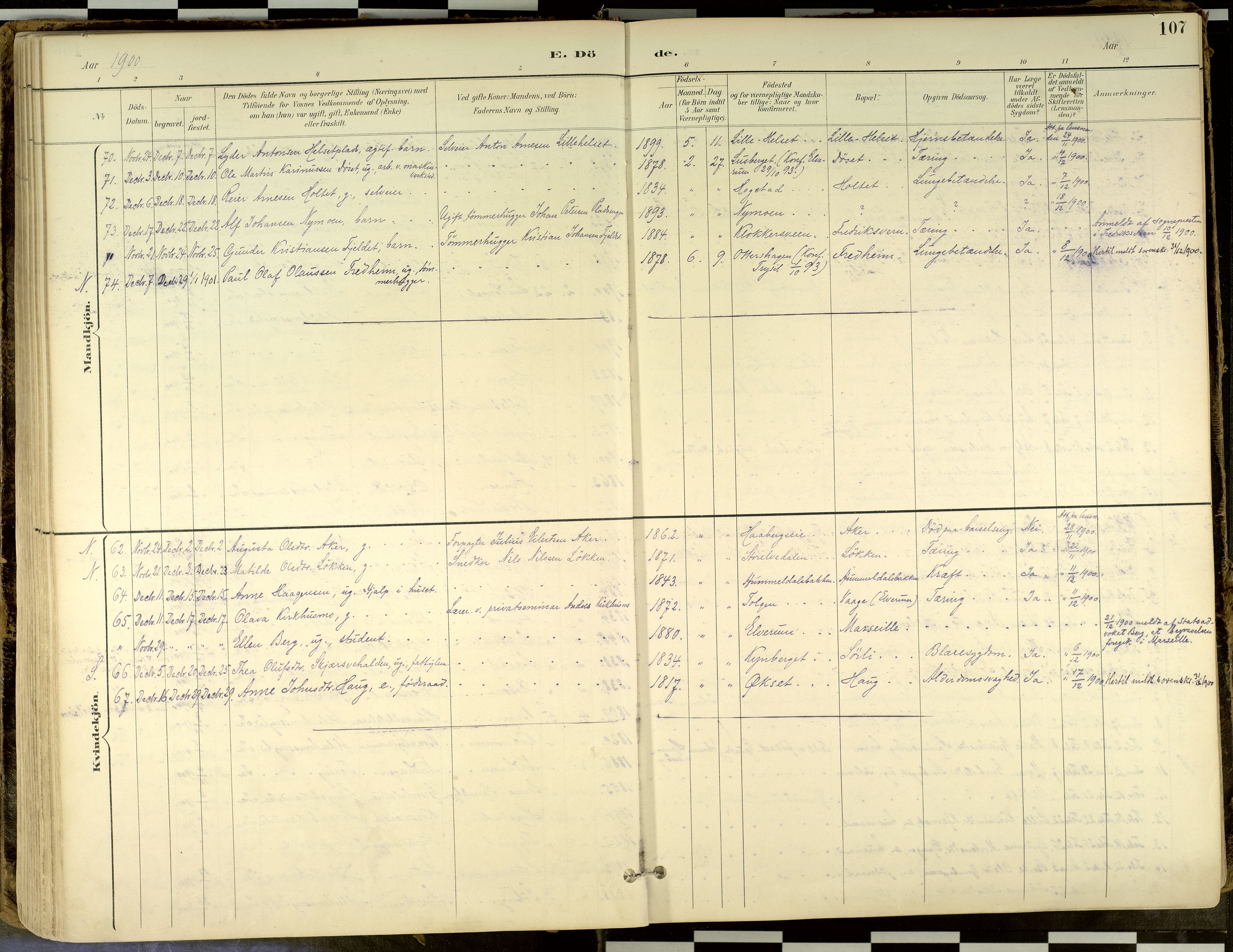 Elverum prestekontor, SAH/PREST-044/H/Ha/Haa/L0018: Parish register (official) no. 18, 1894-1914, p. 107