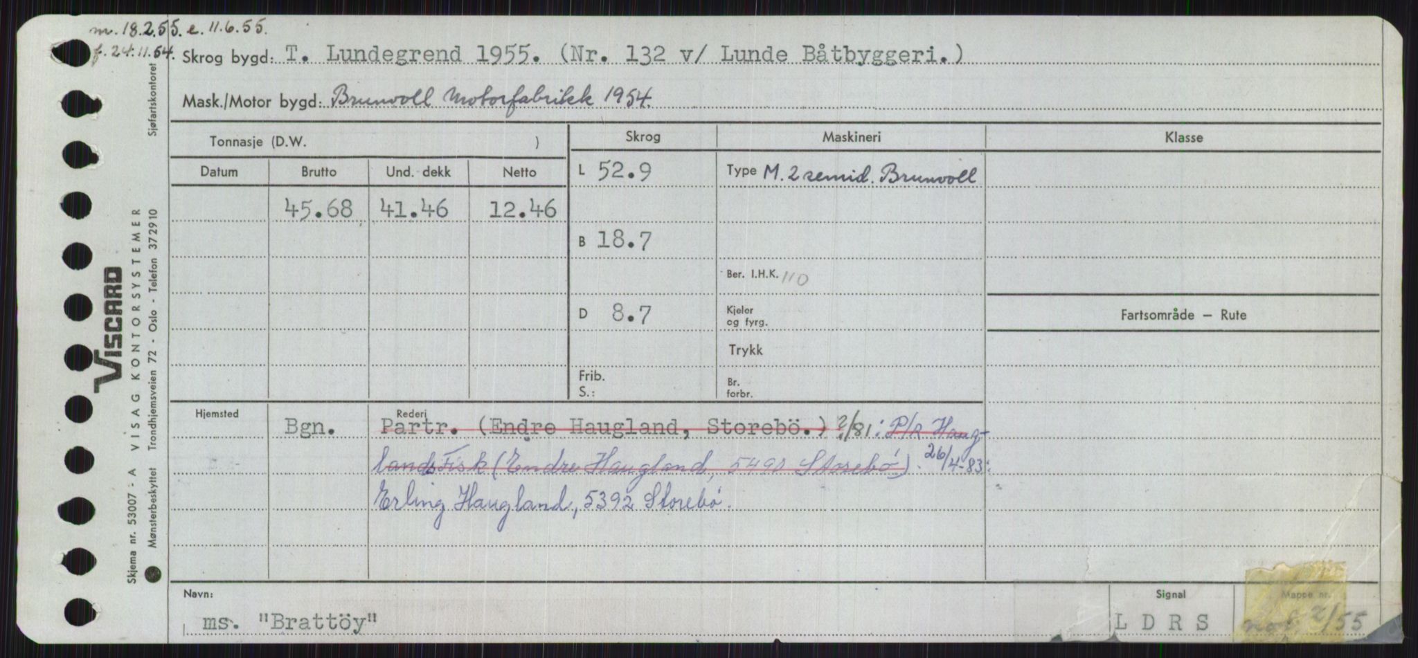 Sjøfartsdirektoratet med forløpere, Skipsmålingen, RA/S-1627/H/Ha/L0001/0002: Fartøy, A-Eig / Fartøy Bjør-Eig, p. 251