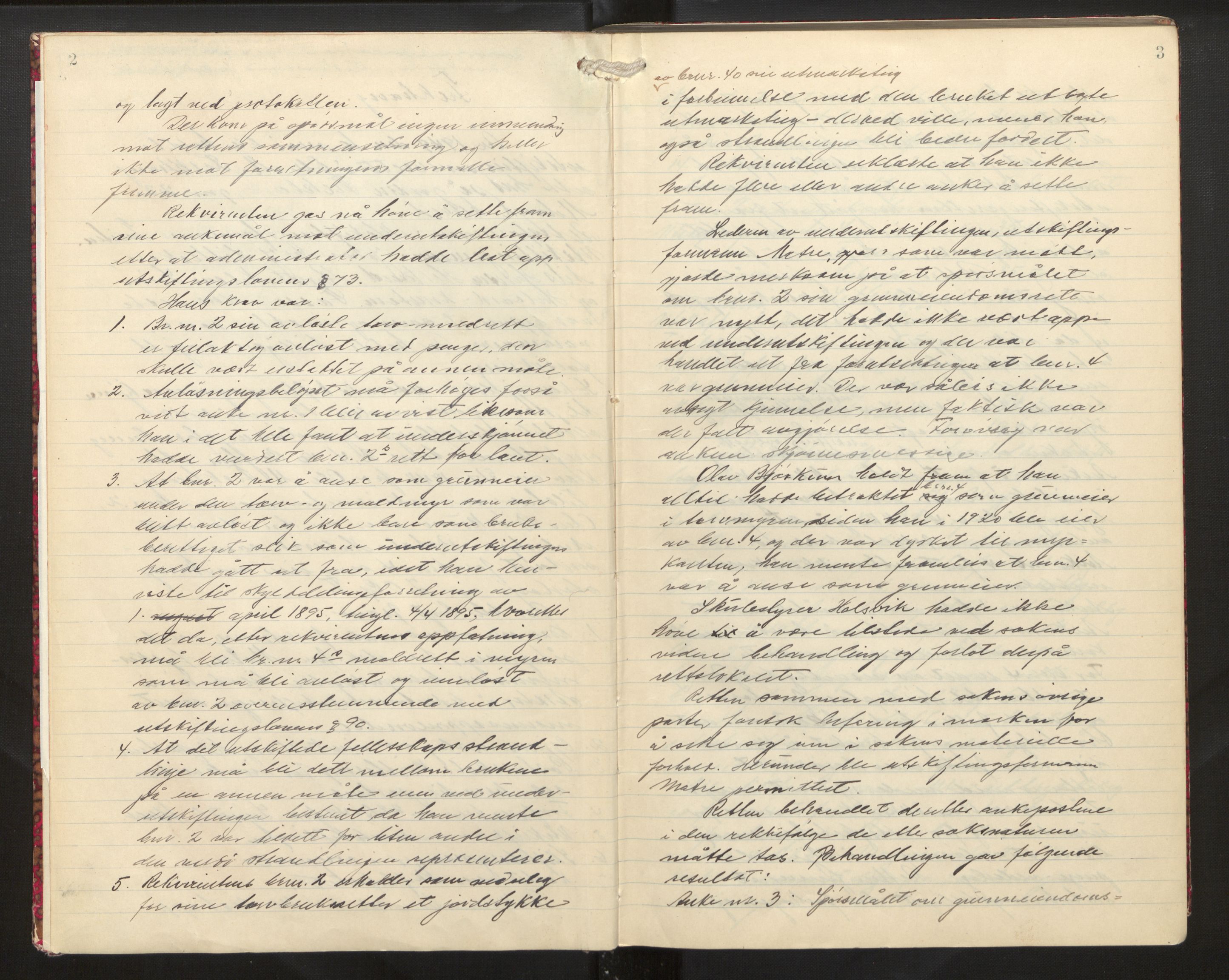 Overdomaren i Hordaland jordskiftedøme (II), AV/SAB-A-5801/A/L0008: Overrettsprotokoll, 1949-1970, p. 2-3