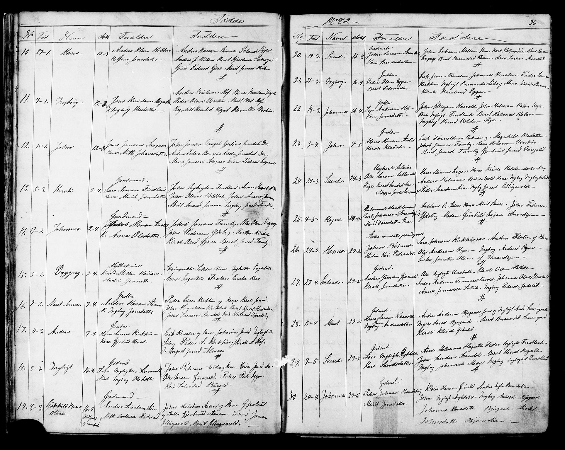 Ministerialprotokoller, klokkerbøker og fødselsregistre - Sør-Trøndelag, SAT/A-1456/686/L0985: Parish register (copy) no. 686C01, 1871-1933, p. 26