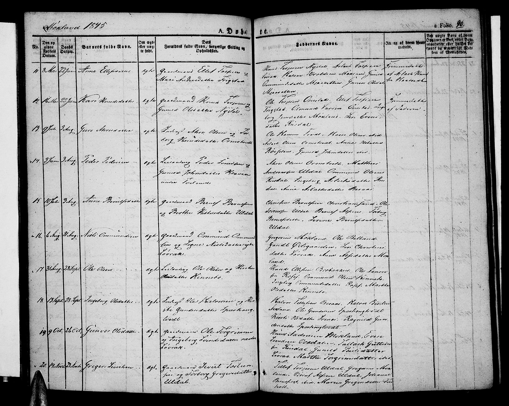 Åmli sokneprestkontor, AV/SAK-1111-0050/F/Fa/Fac/L0007: Parish register (official) no. A 7 /2, 1829-1851, p. 90