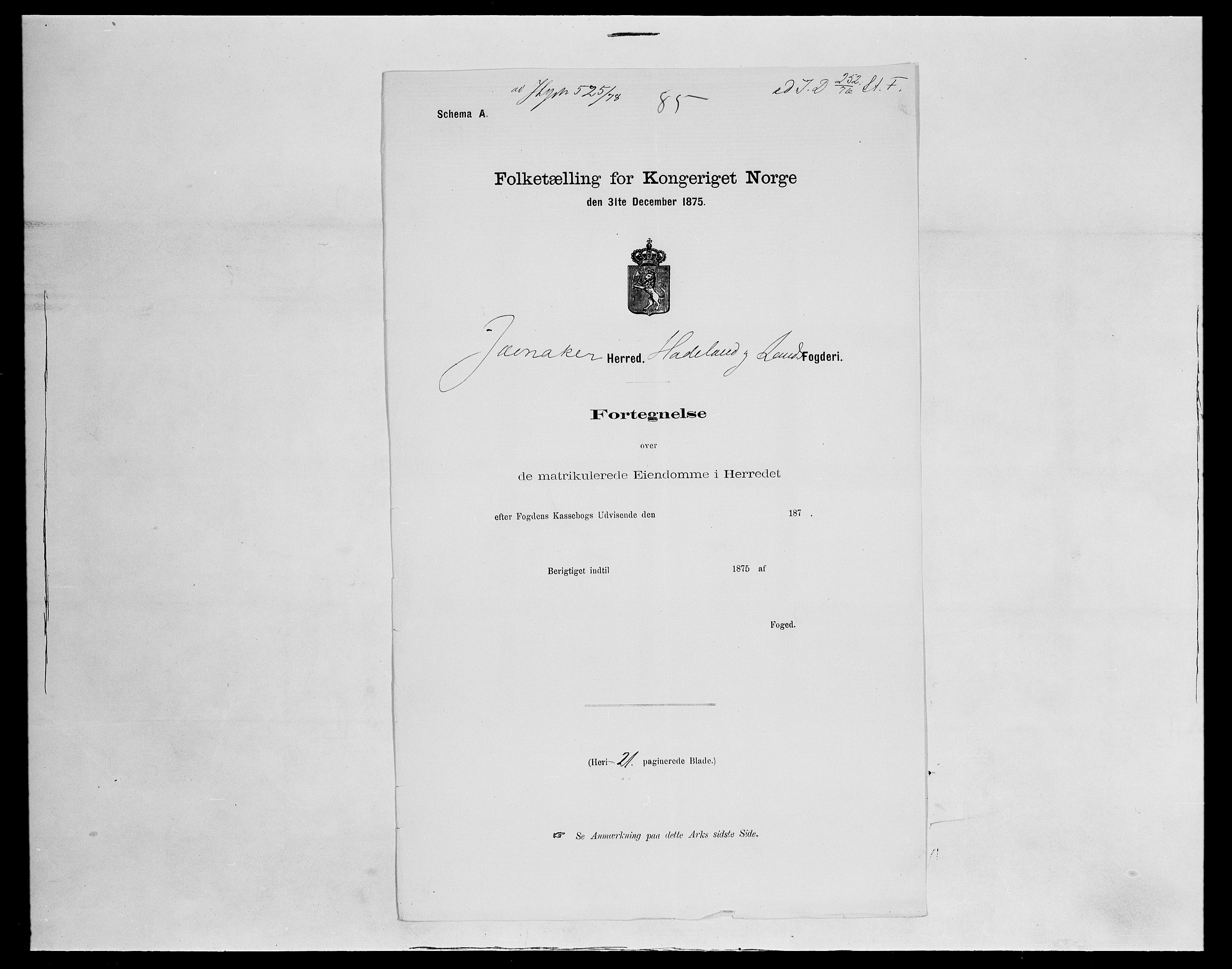 SAH, 1875 census for 0532P Jevnaker, 1875, p. 64