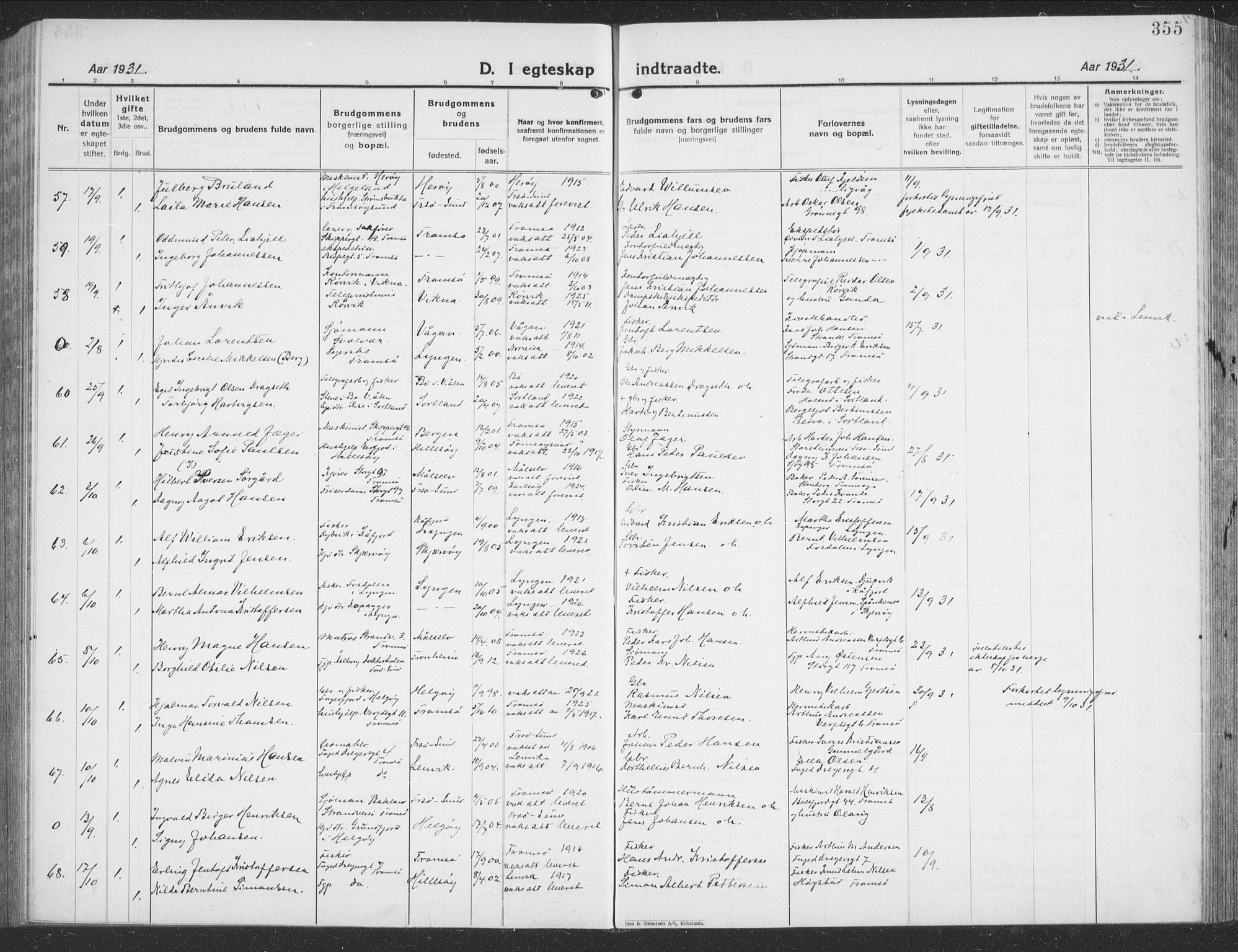 Tromsø sokneprestkontor/stiftsprosti/domprosti, AV/SATØ-S-1343/G/Gb/L0010klokker: Parish register (copy) no. 10, 1925-1937, p. 355