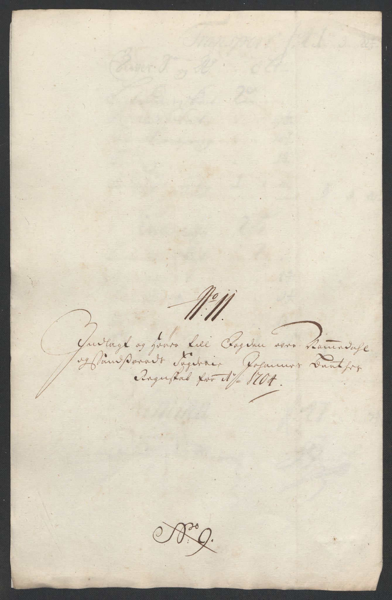 Rentekammeret inntil 1814, Reviderte regnskaper, Fogderegnskap, RA/EA-4092/R24/L1582: Fogderegnskap Numedal og Sandsvær, 1704, p. 197