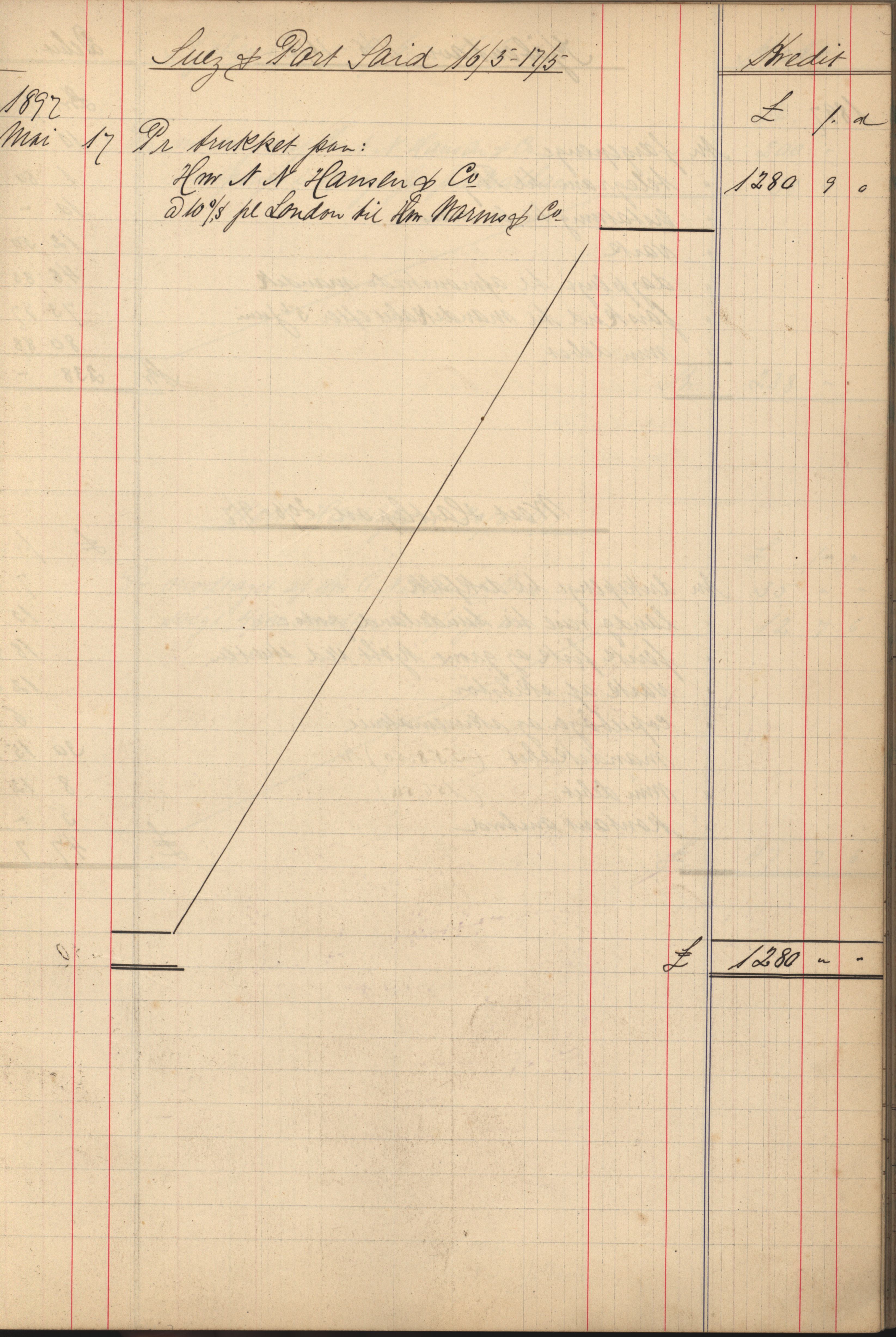 Pa 183 - Krogh-Hansen. Kaptein, VEMU/A-1235/R/L0002: Regnskapsbok for skipene St. Andrews, Norman Isles og Guernsey, 1894-1903