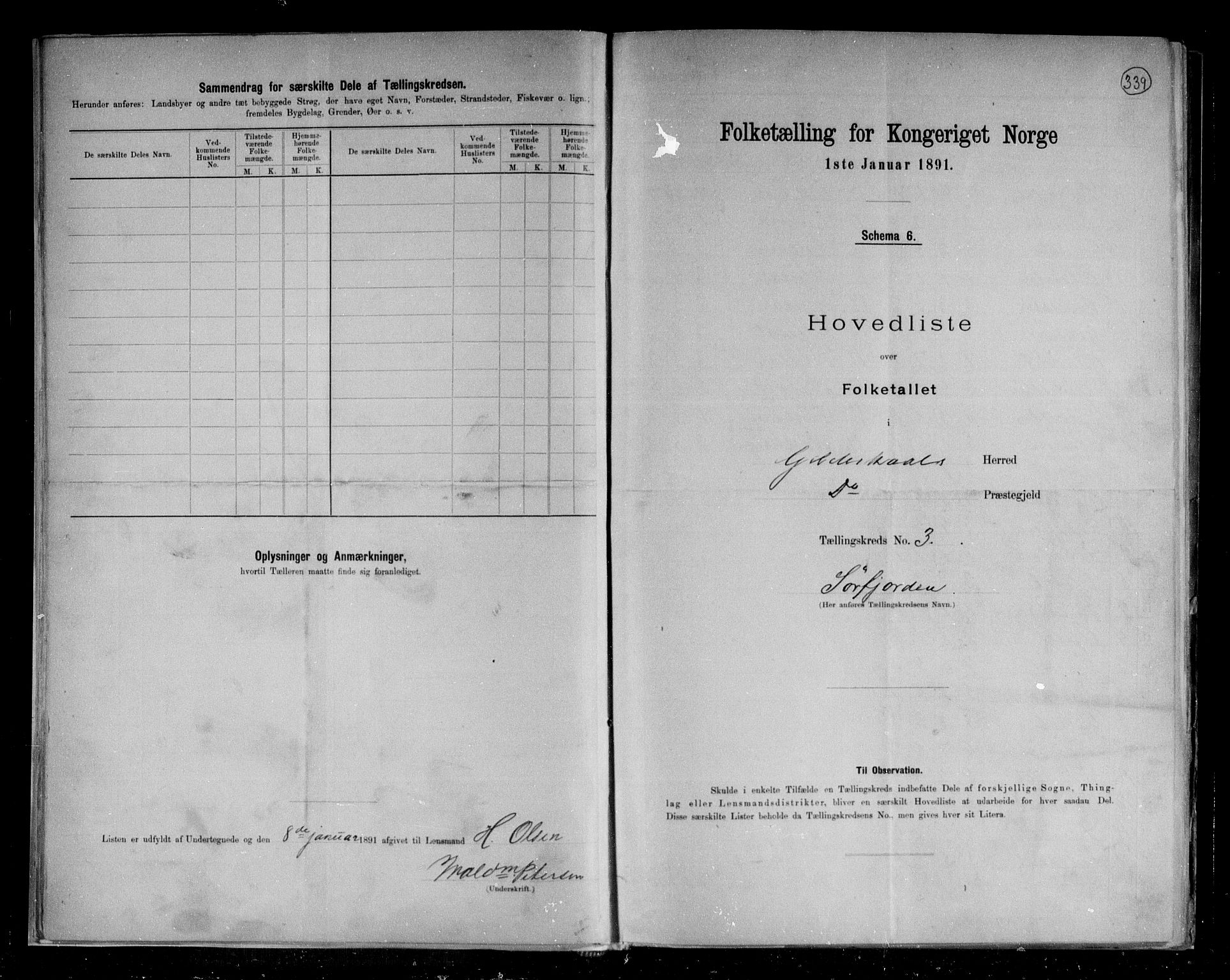 RA, 1891 census for 1838 Gildeskål, 1891, p. 8