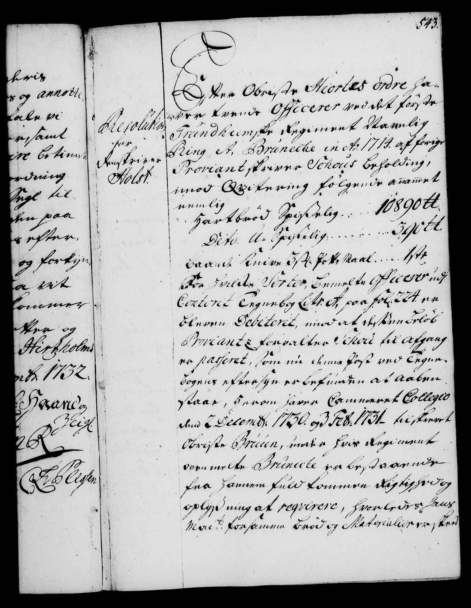 Rentekammeret, Kammerkanselliet, AV/RA-EA-3111/G/Gg/Gga/L0003: Norsk ekspedisjonsprotokoll med register (merket RK 53.3), 1727-1734, p. 543