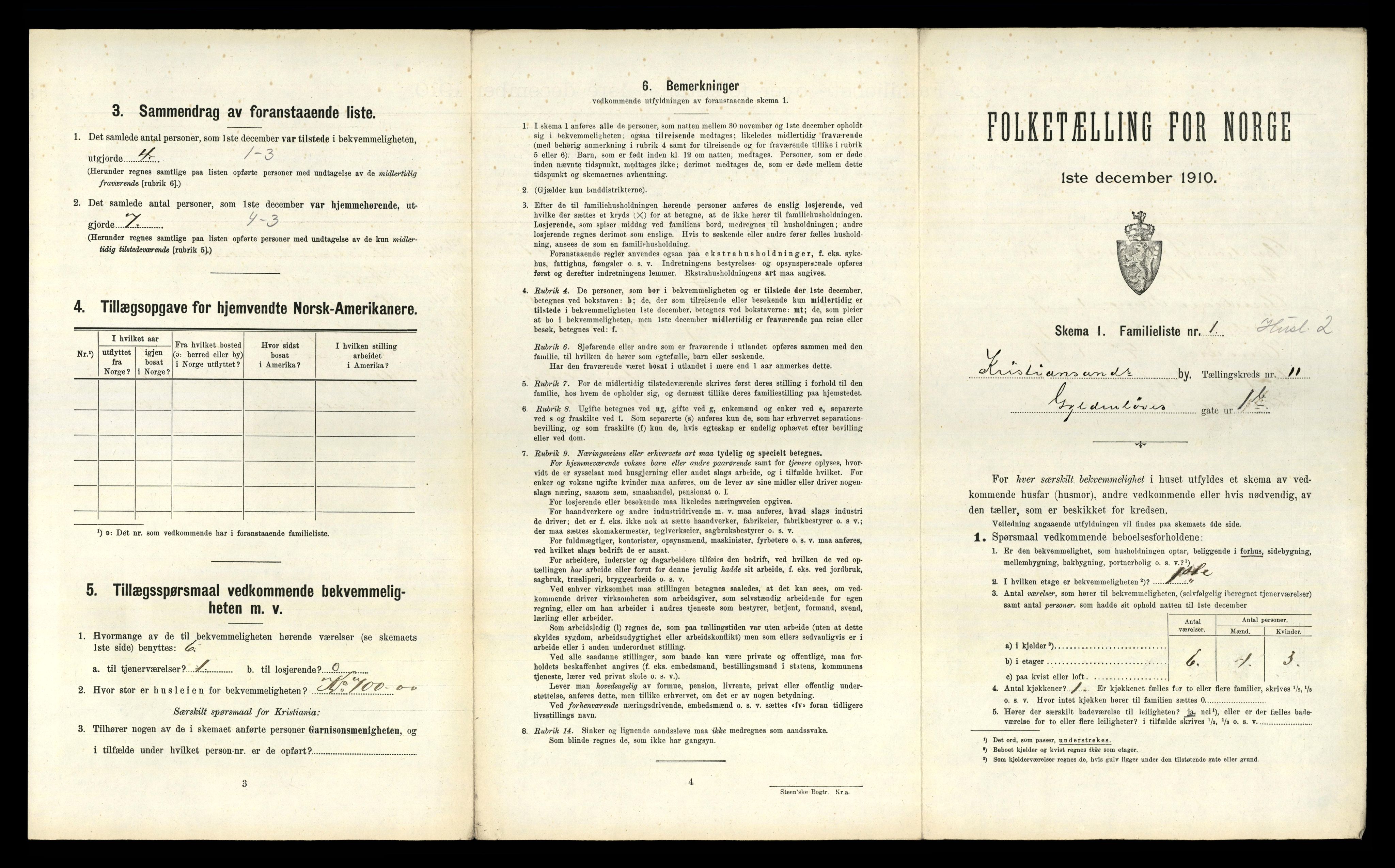 RA, 1910 census for Kristiansand, 1910, p. 2468