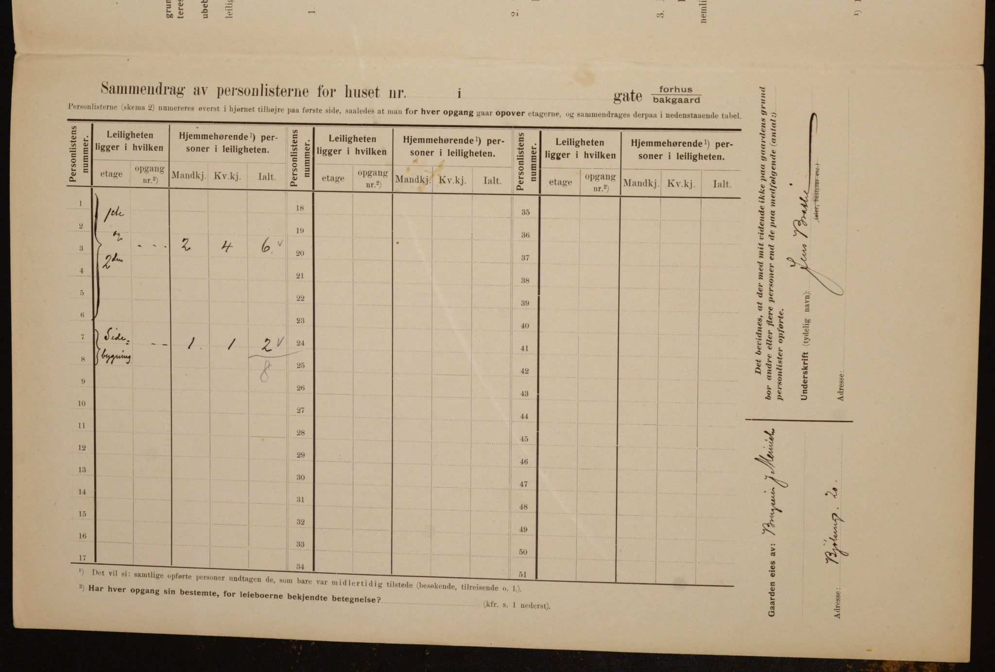 OBA, Municipal Census 1910 for Kristiania, 1910, p. 6374