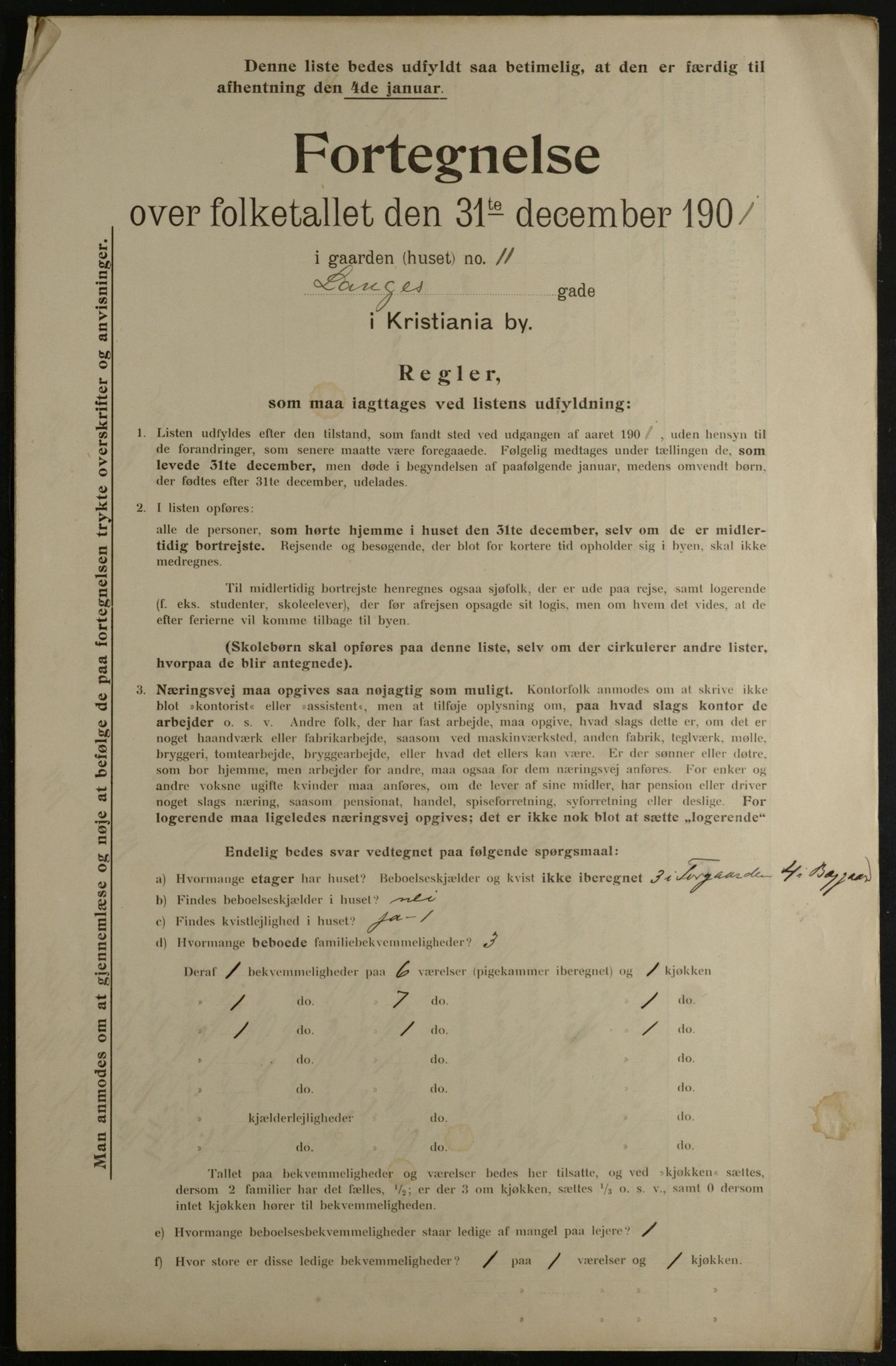 OBA, Municipal Census 1901 for Kristiania, 1901, p. 8696