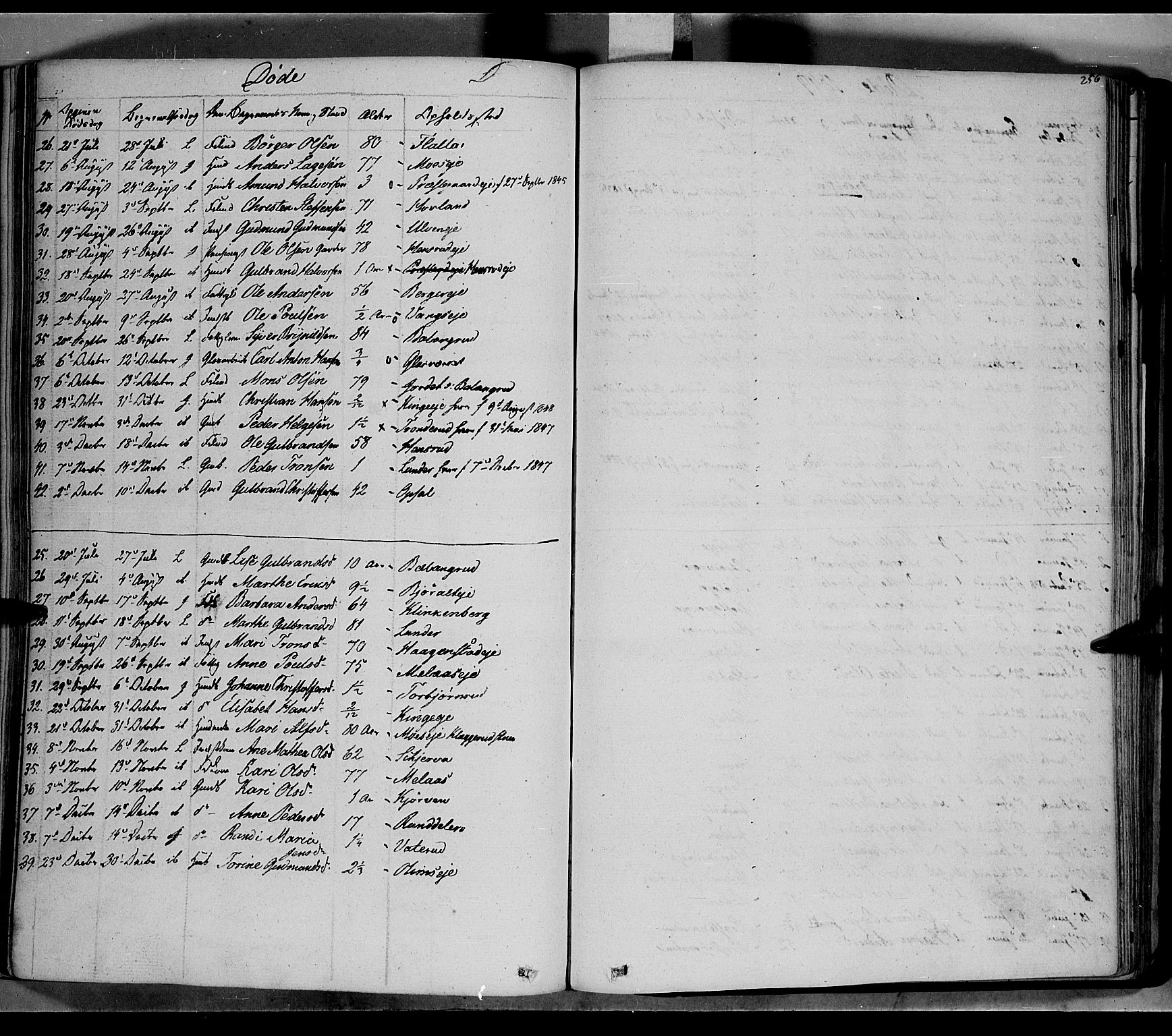 Jevnaker prestekontor, SAH/PREST-116/H/Ha/Haa/L0006: Parish register (official) no. 6, 1837-1857, p. 256