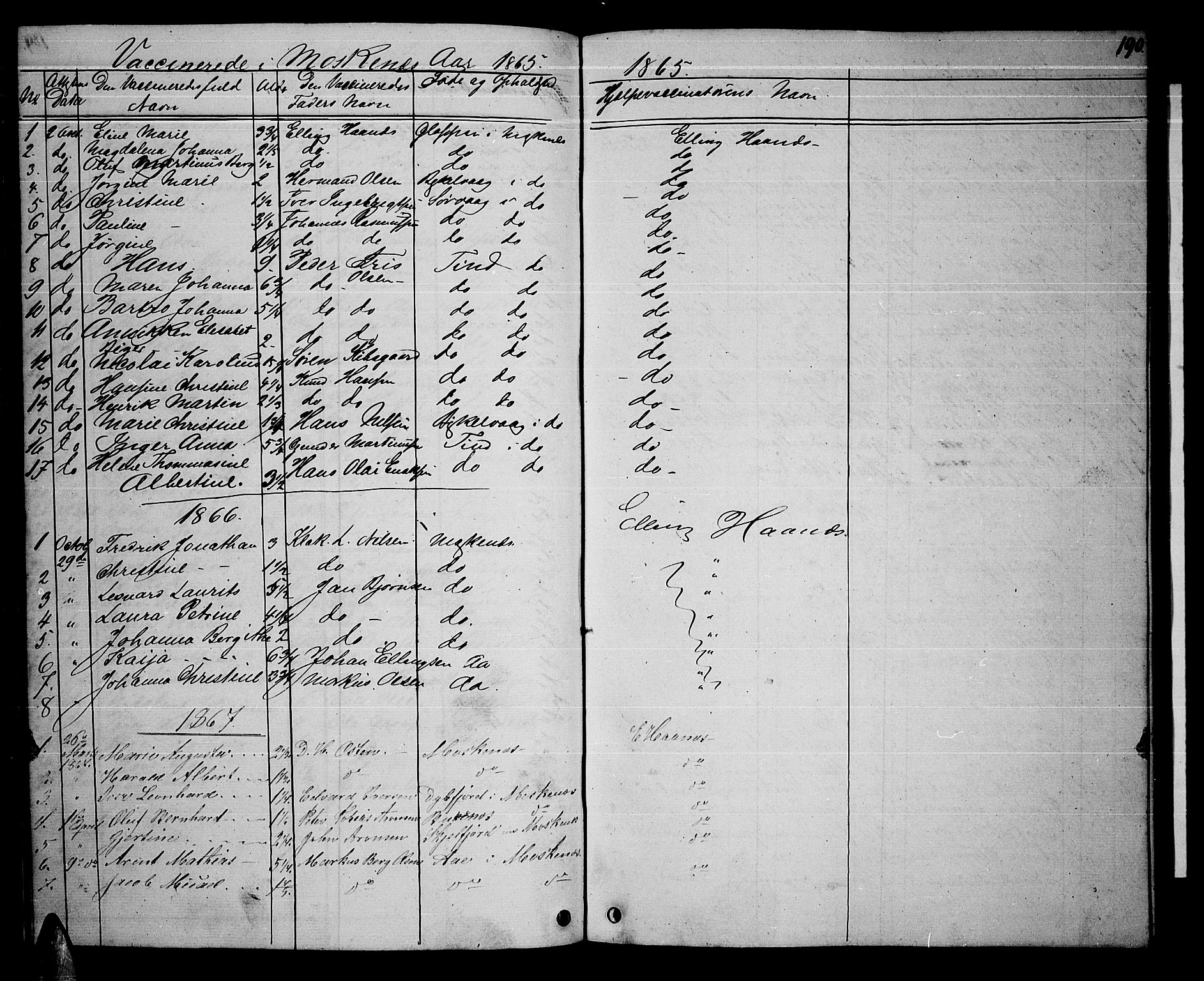 Ministerialprotokoller, klokkerbøker og fødselsregistre - Nordland, SAT/A-1459/886/L1224: Parish register (copy) no. 886C01, 1843-1873, p. 190