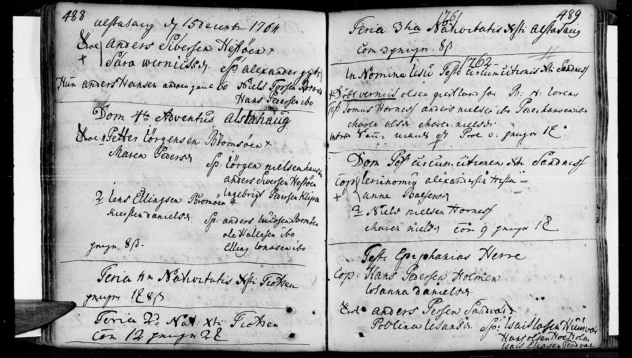 Ministerialprotokoller, klokkerbøker og fødselsregistre - Nordland, AV/SAT-A-1459/830/L0434: Parish register (official) no. 830A03, 1737-1767, p. 488-489