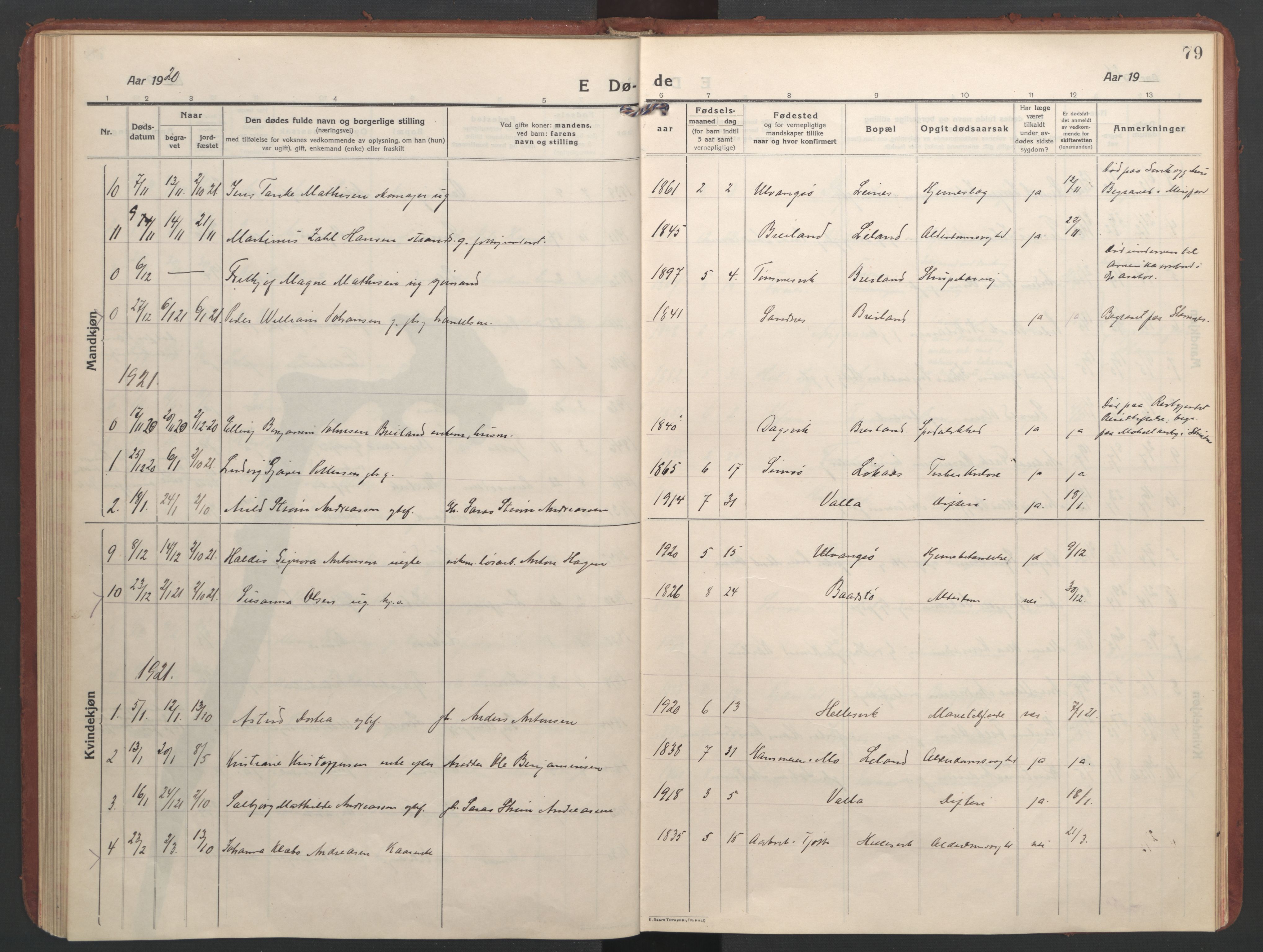 Ministerialprotokoller, klokkerbøker og fødselsregistre - Nordland, AV/SAT-A-1459/832/L0492: Parish register (official) no. 832A01, 1916-1934, p. 79