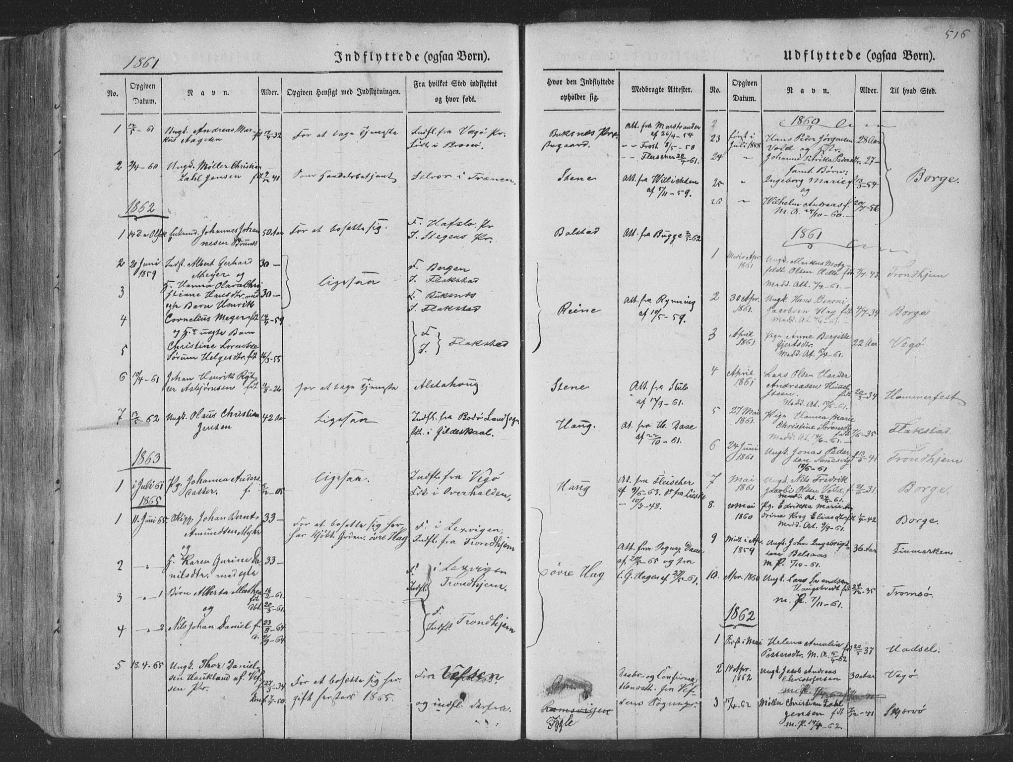 Ministerialprotokoller, klokkerbøker og fødselsregistre - Nordland, AV/SAT-A-1459/881/L1165: Parish register (copy) no. 881C02, 1854-1876, p. 516