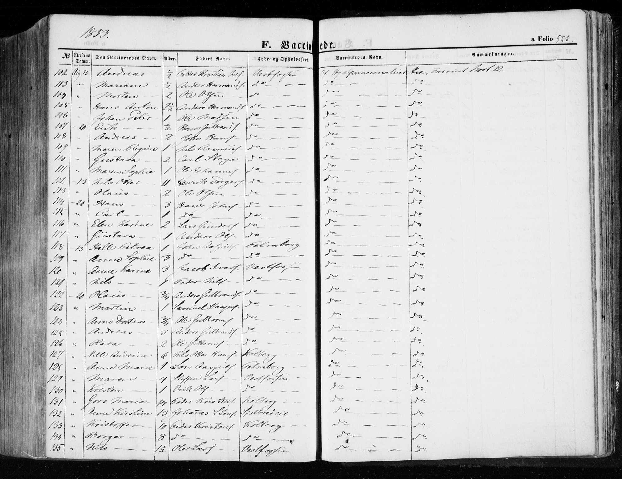 Eiker kirkebøker, AV/SAKO-A-4/F/Fa/L0014: Parish register (official) no. I 14, 1846-1854, p. 523