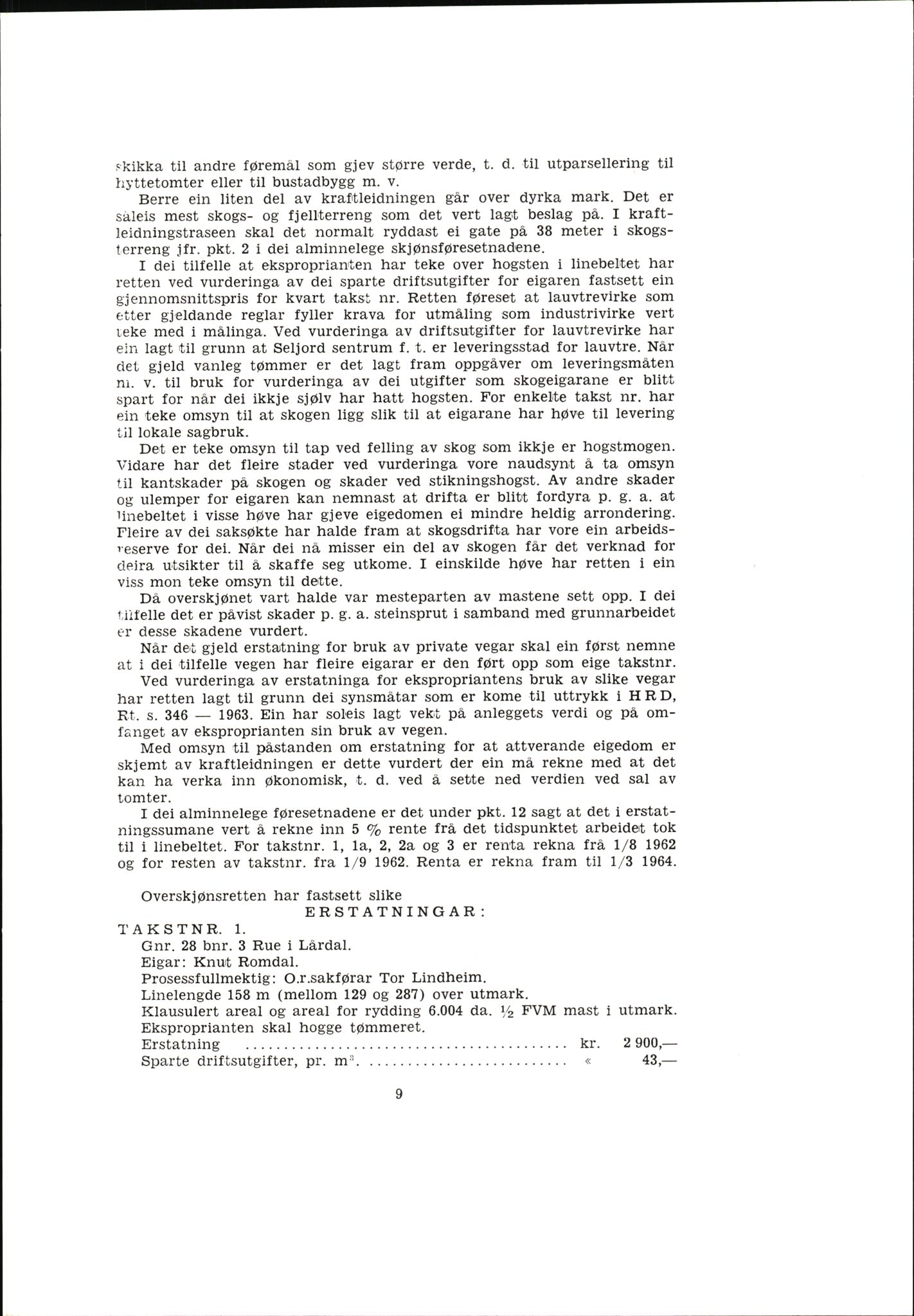 Vest-Telemark sorenskriveri, AV/SAKO-A-134/F/Fo/Fob/L0002: Skjønn/rettsbøker for kraftutbygging/veg, 1963-1968, p. 11