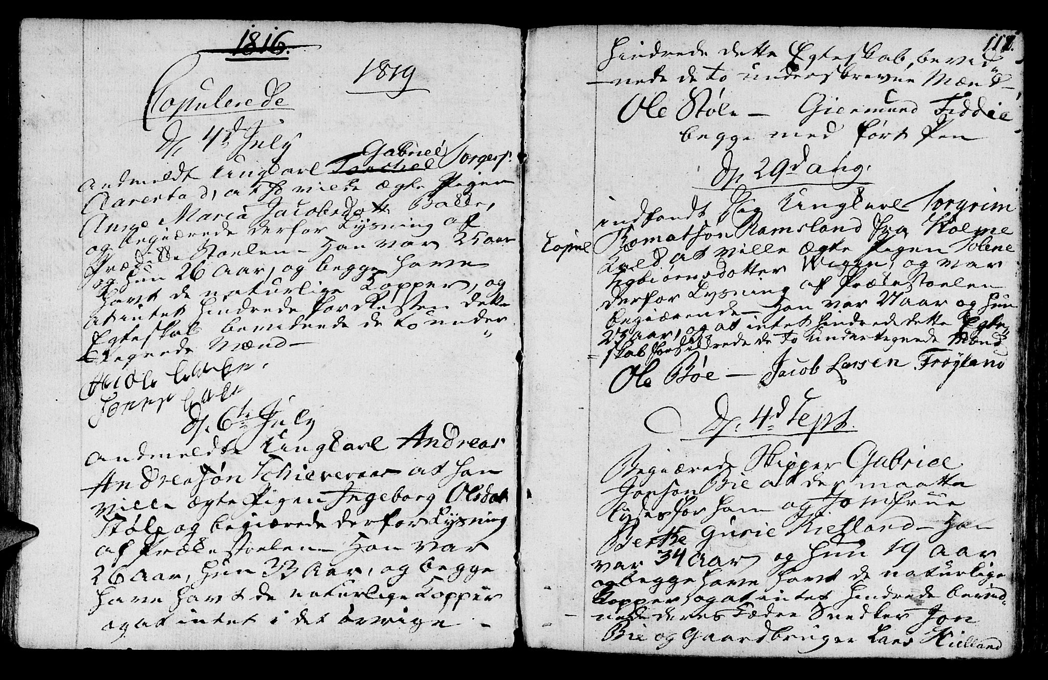 Sokndal sokneprestkontor, AV/SAST-A-101808: Parish register (official) no. A 5, 1806-1826, p. 111