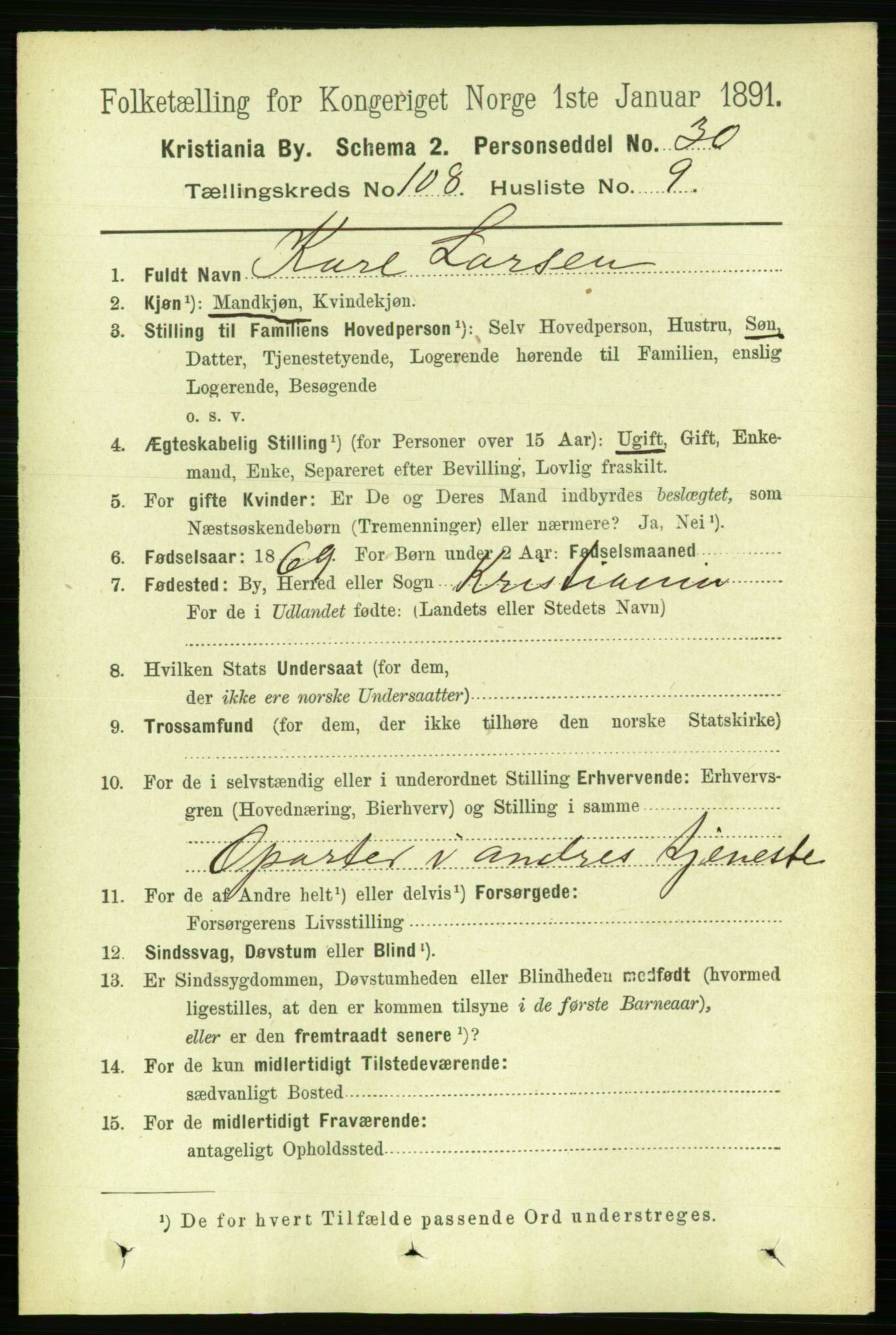 RA, 1891 census for 0301 Kristiania, 1891, p. 55763