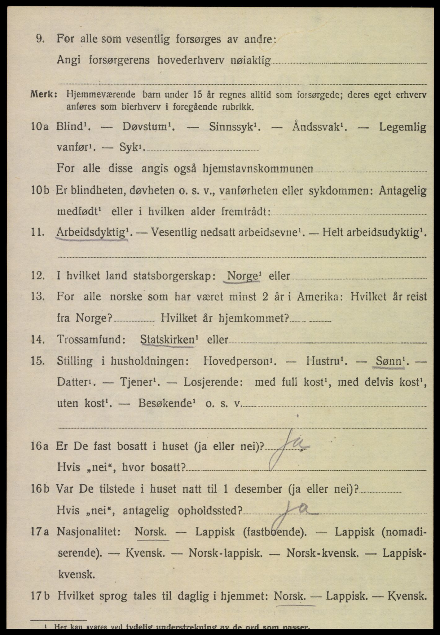 SAT, 1920 census for Malm, 1920, p. 954