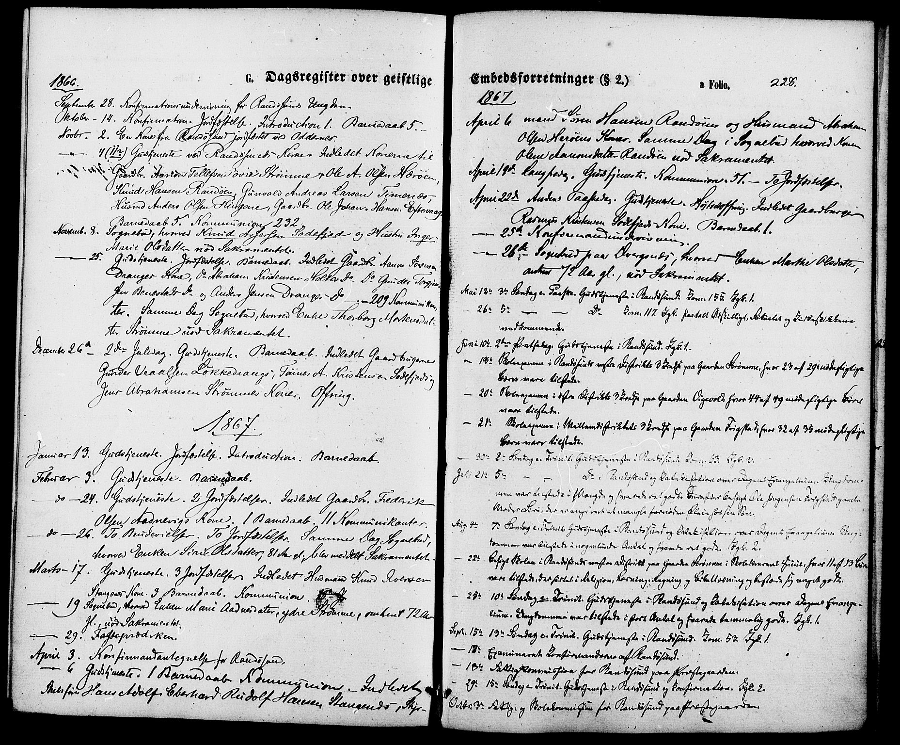 Oddernes sokneprestkontor, SAK/1111-0033/F/Fa/Fab/L0001: Parish register (official) no. A 1, 1865-1884, p. 228
