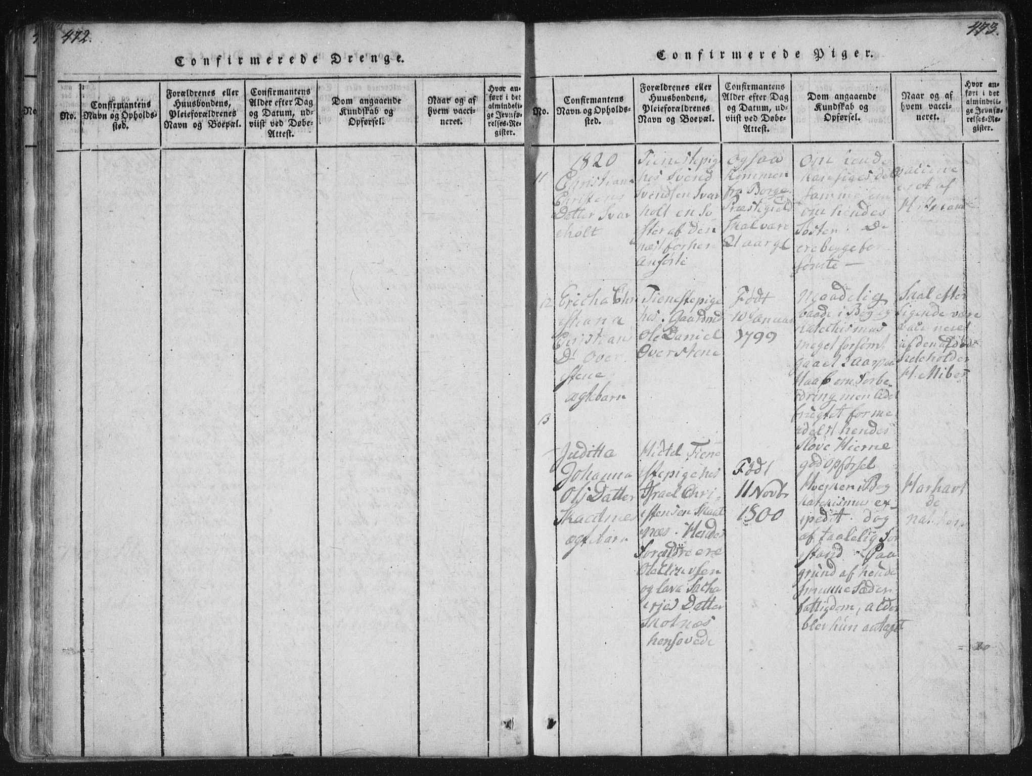 Ministerialprotokoller, klokkerbøker og fødselsregistre - Nordland, AV/SAT-A-1459/881/L1164: Parish register (copy) no. 881C01, 1818-1853, p. 472-473