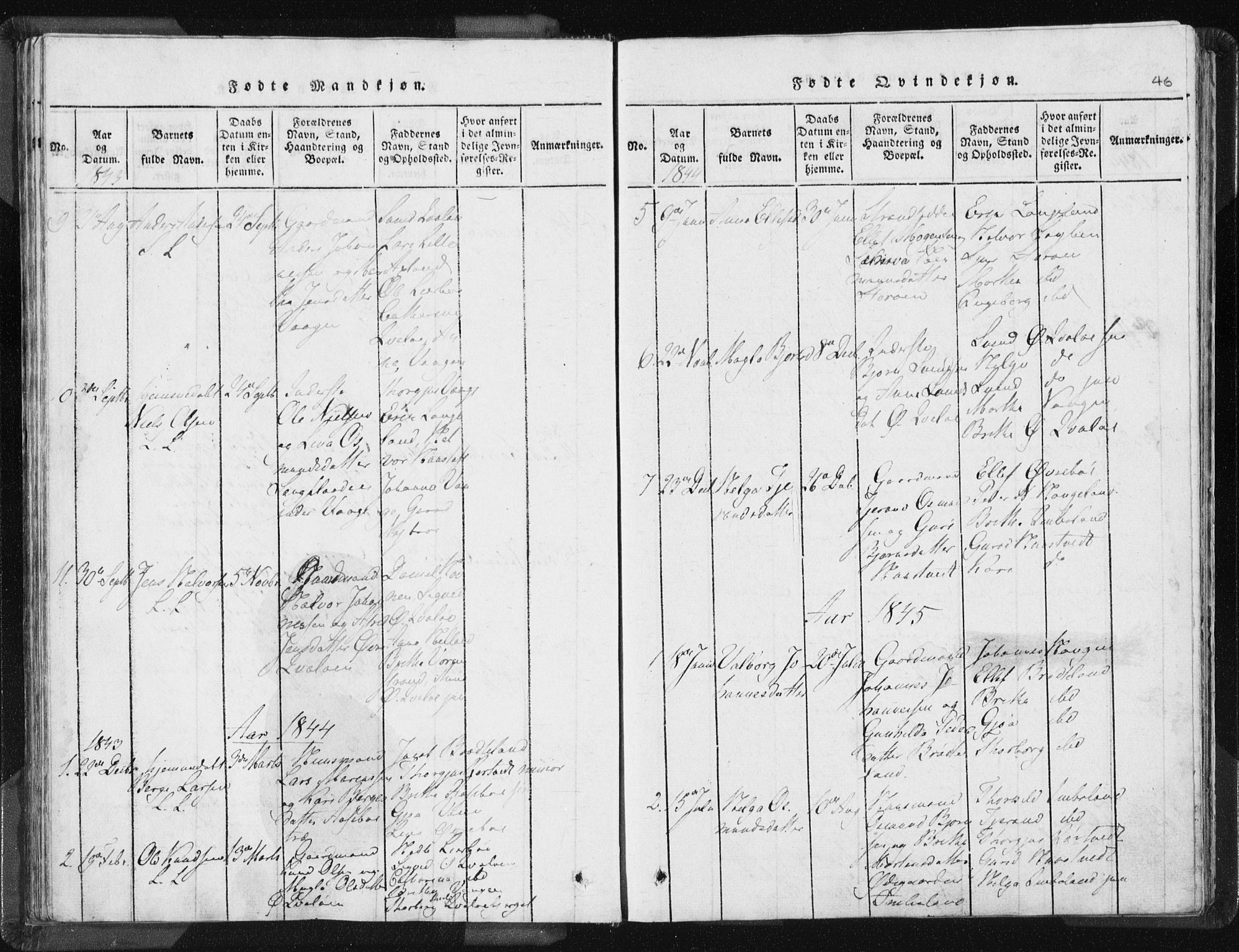 Vikedal sokneprestkontor, AV/SAST-A-101840/01/IV: Parish register (official) no. A 5, 1817-1850, p. 46