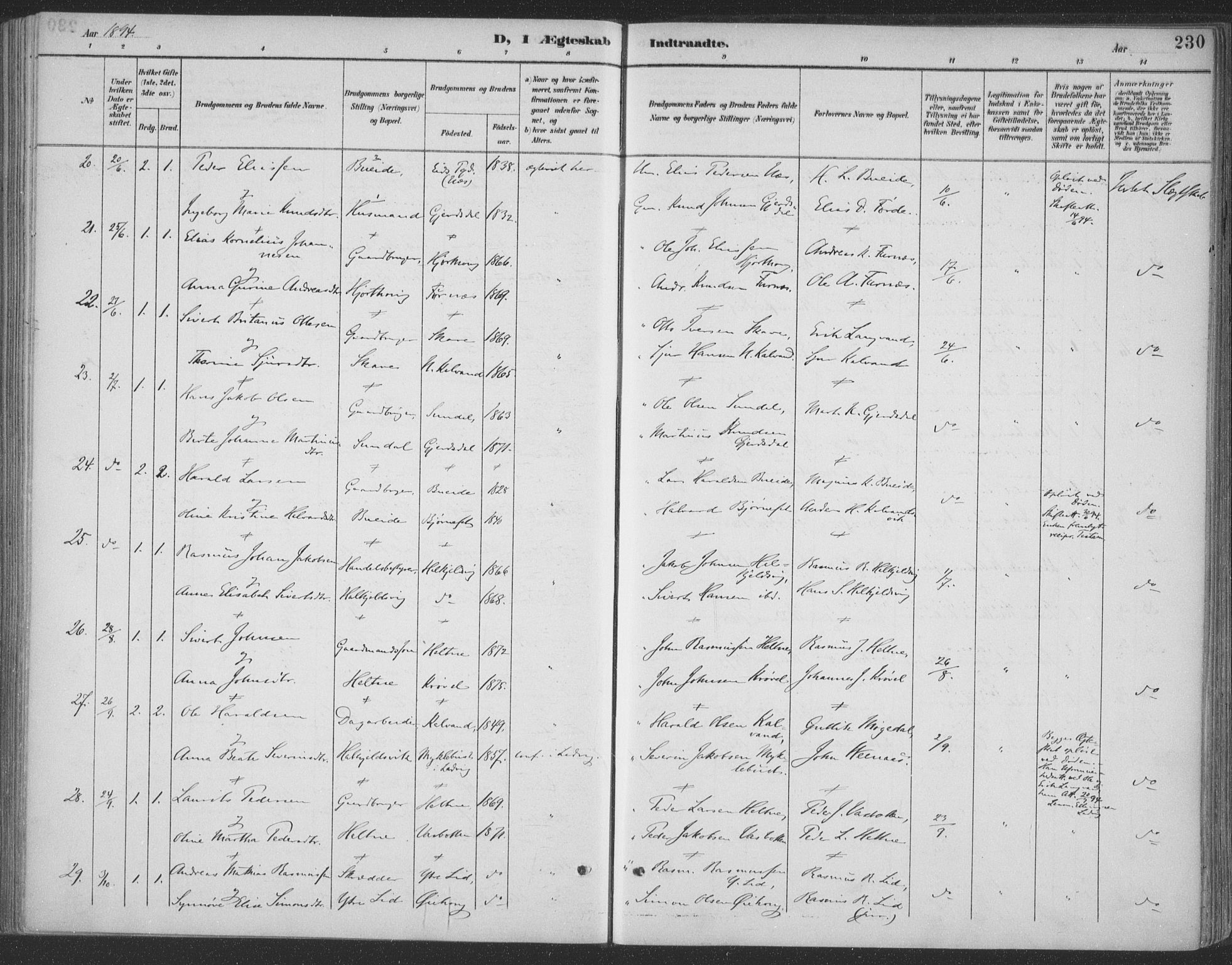 Ministerialprotokoller, klokkerbøker og fødselsregistre - Møre og Romsdal, AV/SAT-A-1454/511/L0142: Parish register (official) no. 511A09, 1891-1905, p. 230