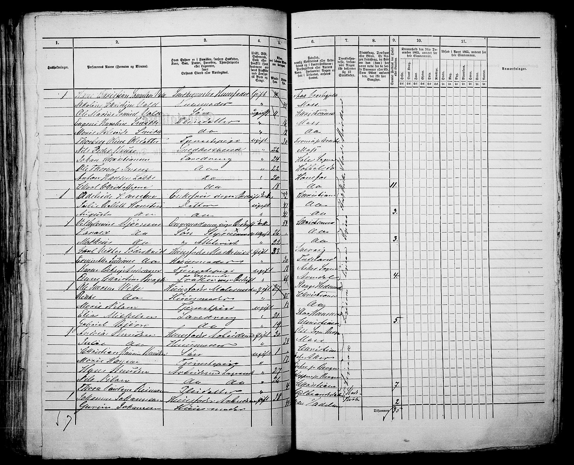 RA, 1865 census for Kristiania, 1865, p. 290