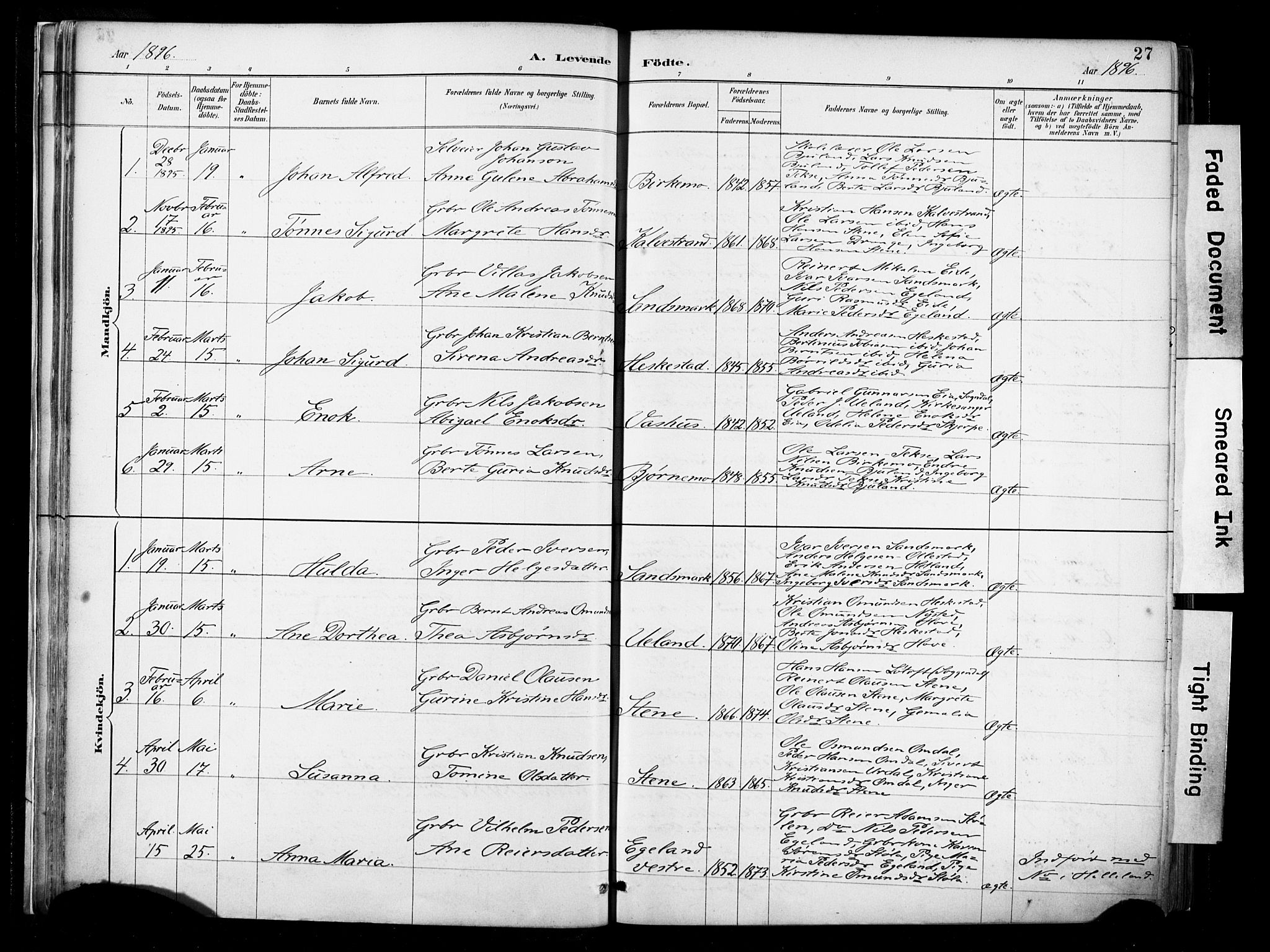 Lund sokneprestkontor, AV/SAST-A-101809/S06/L0012: Parish register (official) no. A 11, 1887-1921, p. 27