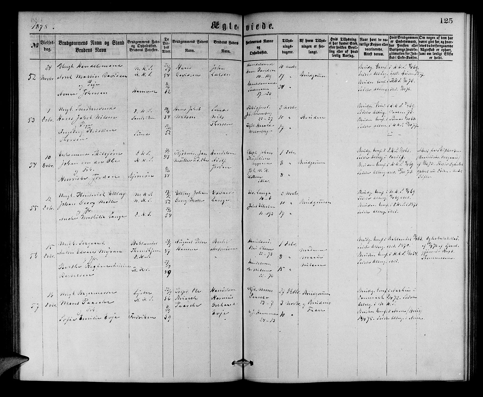 Korskirken sokneprestembete, AV/SAB-A-76101/H/Hab: Parish register (copy) no. D 2, 1867-1886, p. 125