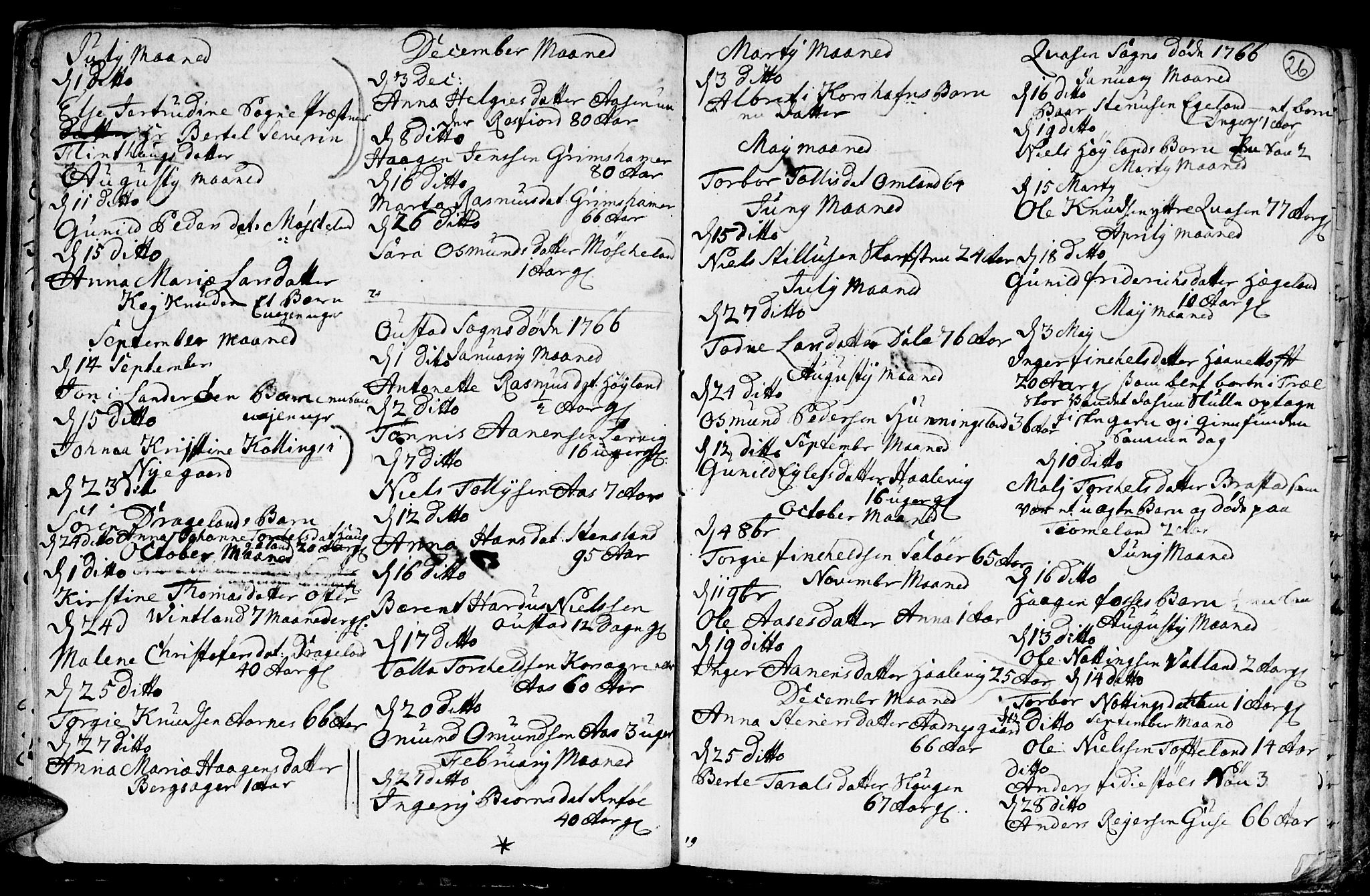 Lyngdal sokneprestkontor, AV/SAK-1111-0029/F/Fa/Fac/L0003: Parish register (official) no. A 3, 1750-1803, p. 26