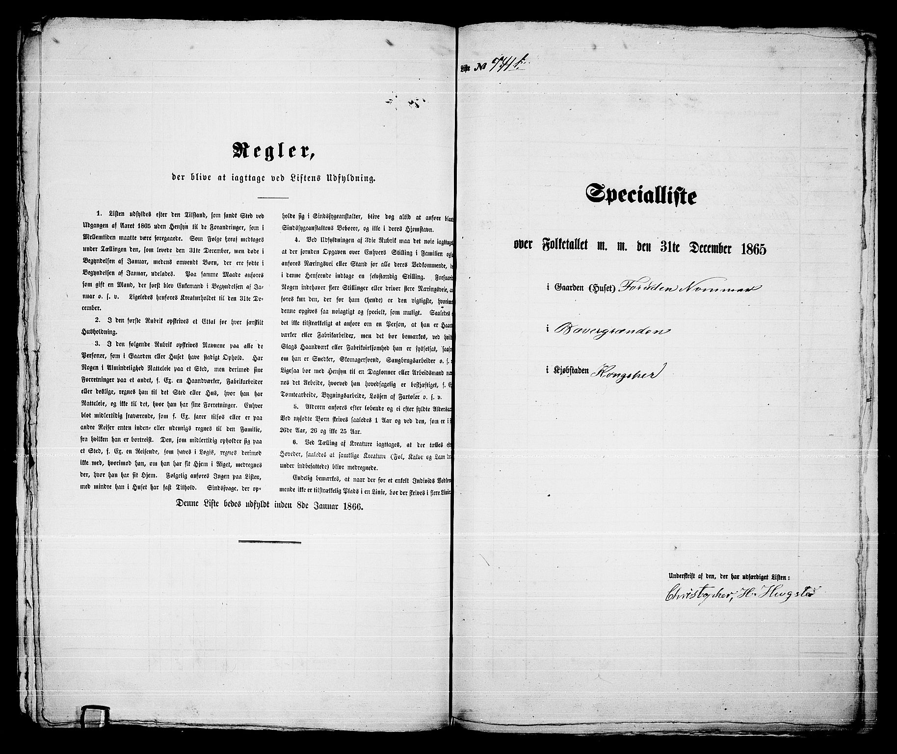 RA, 1865 census for Kongsberg/Kongsberg, 1865, p. 1516