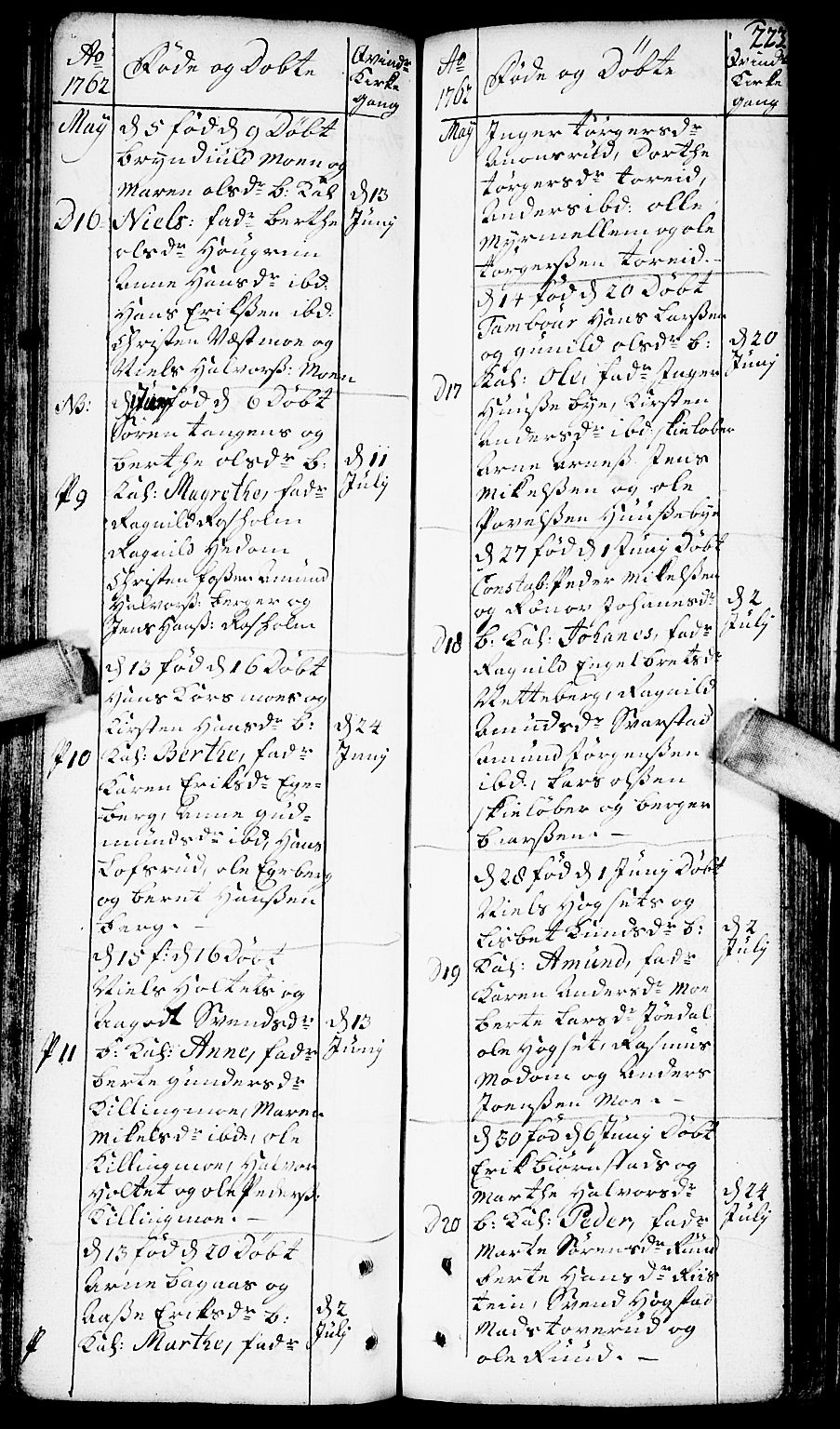 Aurskog prestekontor Kirkebøker, AV/SAO-A-10304a/F/Fa/L0002: Parish register (official) no. I 2, 1735-1766, p. 223