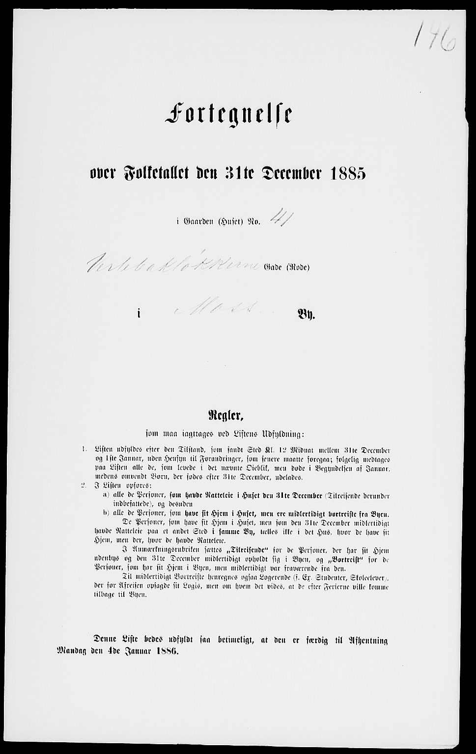 RA, 1885 census for 0104 Moss, 1885, p. 315