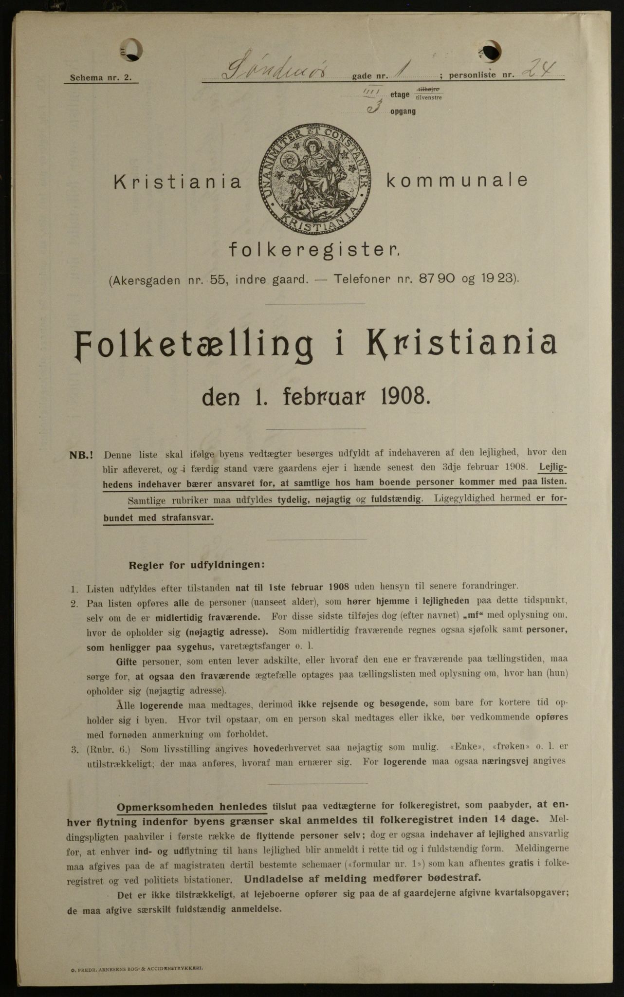 OBA, Municipal Census 1908 for Kristiania, 1908, p. 94148