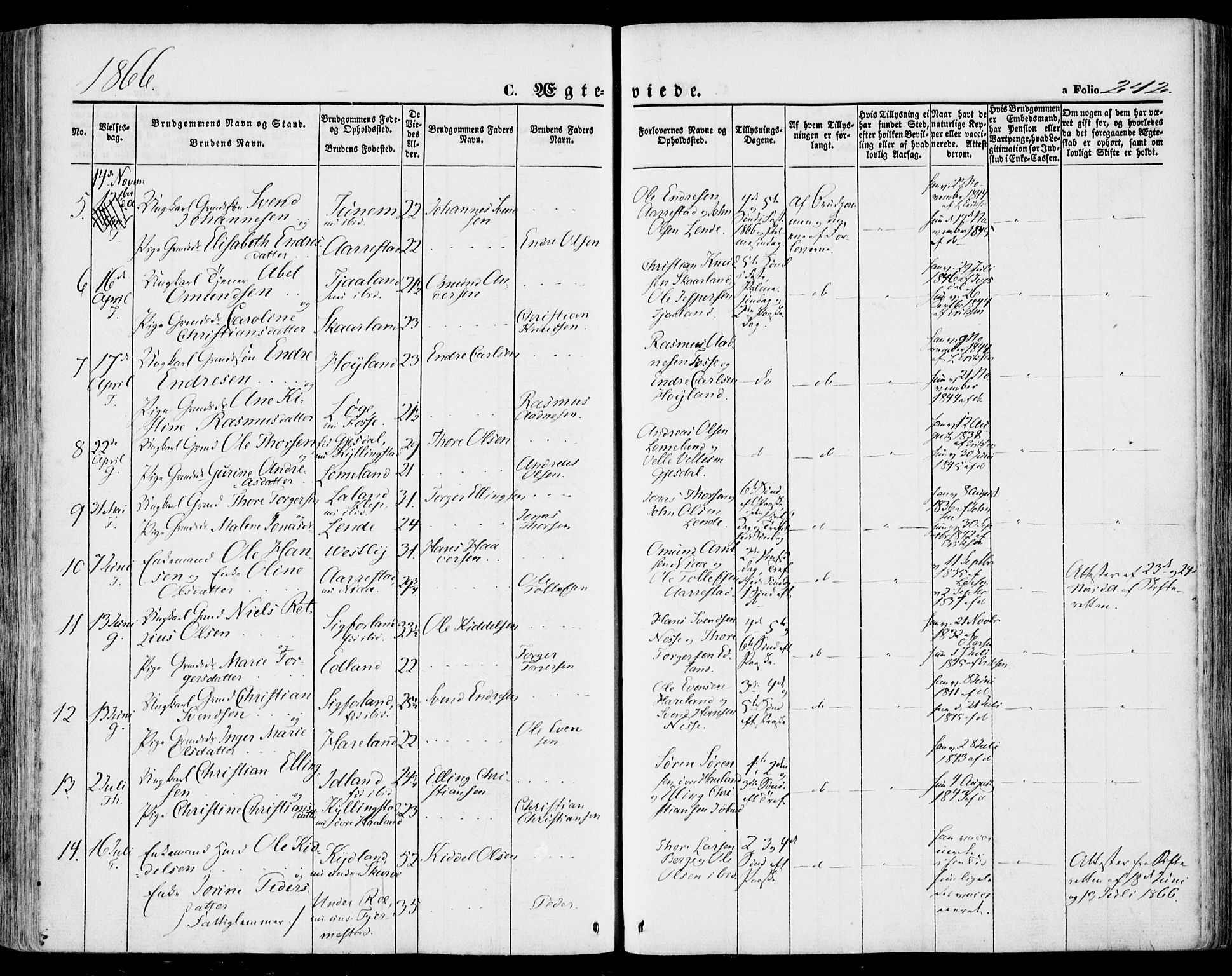Lye sokneprestkontor, SAST/A-101794/001/30BA/L0007: Parish register (official) no. A 6, 1856-1871, p. 242