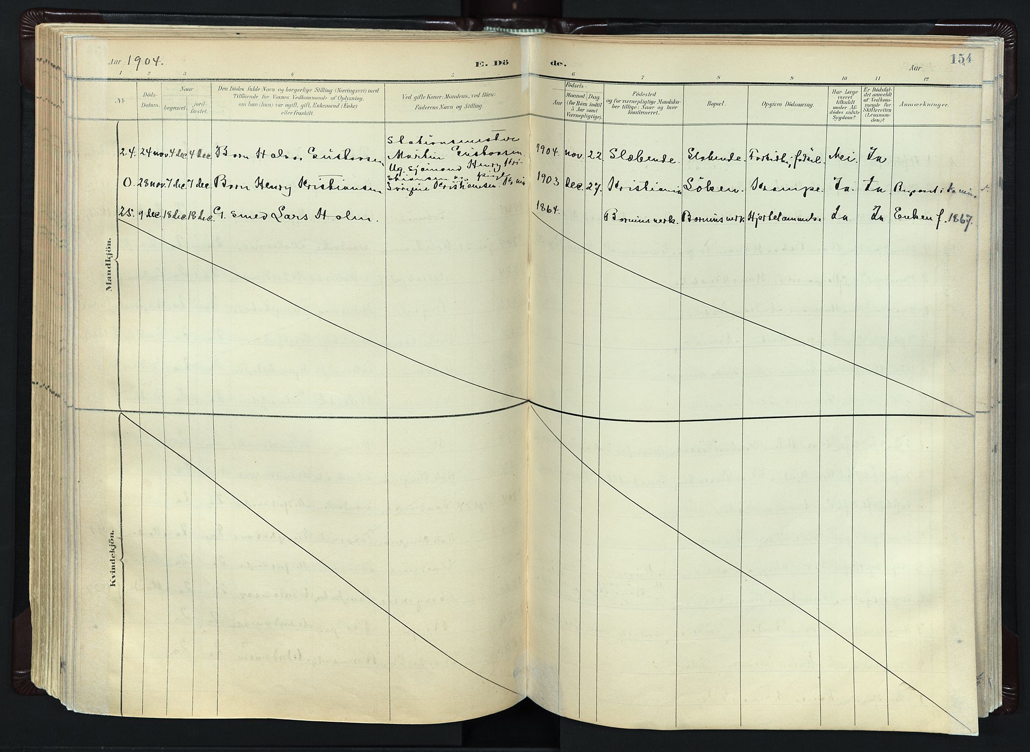 Vestre Bærum prestekontor Kirkebøker, AV/SAO-A-10209a/F/Fa/L0001: Parish register (official) no. 1, 1896-1923, p. 154