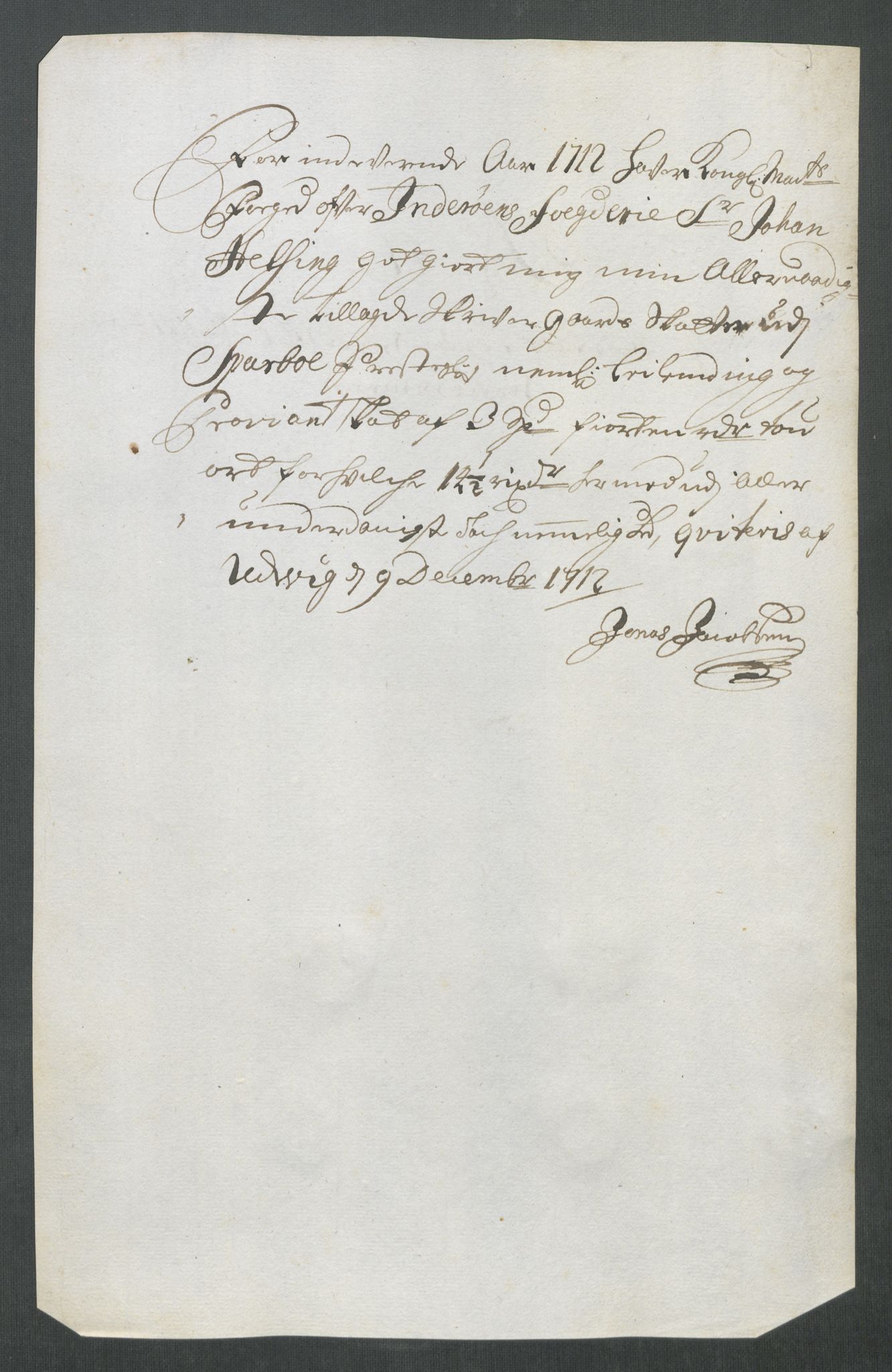 Rentekammeret inntil 1814, Reviderte regnskaper, Fogderegnskap, AV/RA-EA-4092/R63/L4320: Fogderegnskap Inderøy, 1712, p. 300