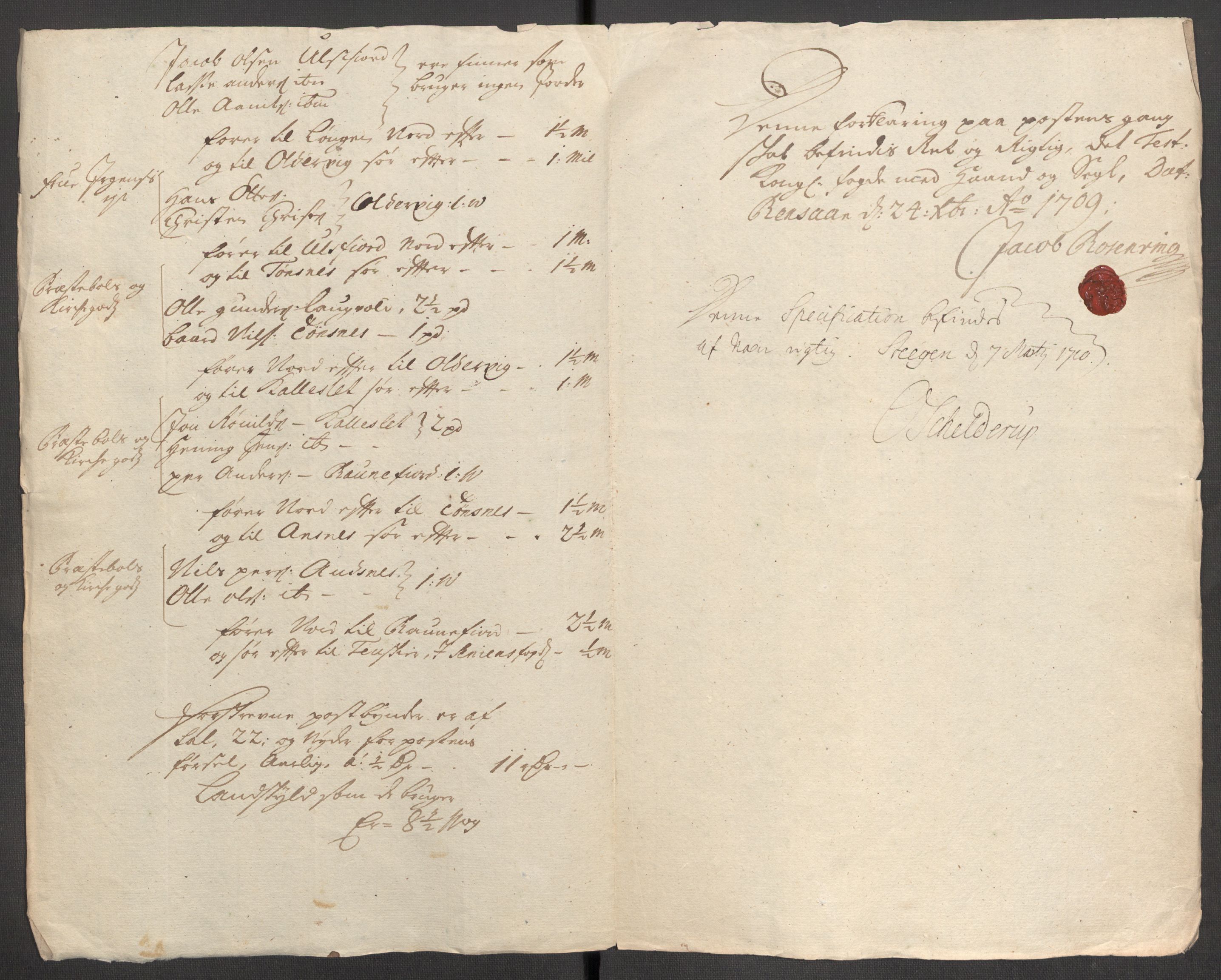 Rentekammeret inntil 1814, Reviderte regnskaper, Fogderegnskap, AV/RA-EA-4092/R68/L4757: Fogderegnskap Senja og Troms, 1708-1710, p. 220